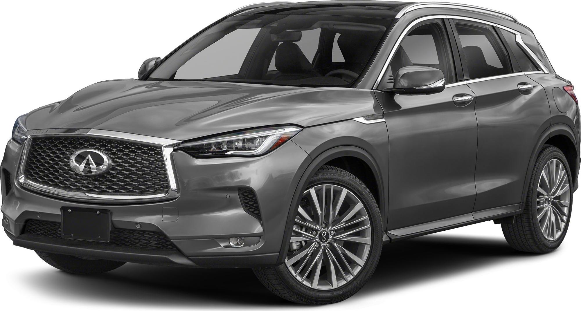 Front view of luxury SUV with distinctive grille and alloy wheels