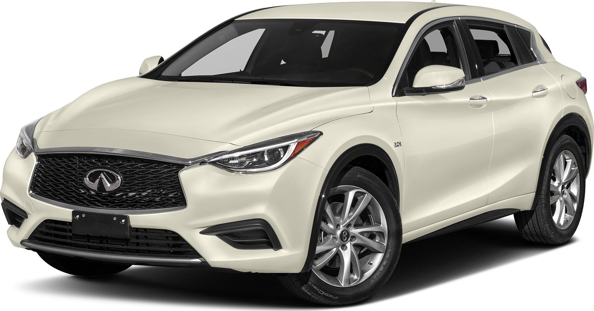 Front and side view of a compact luxury SUV with distinct grille and aerodynamic design