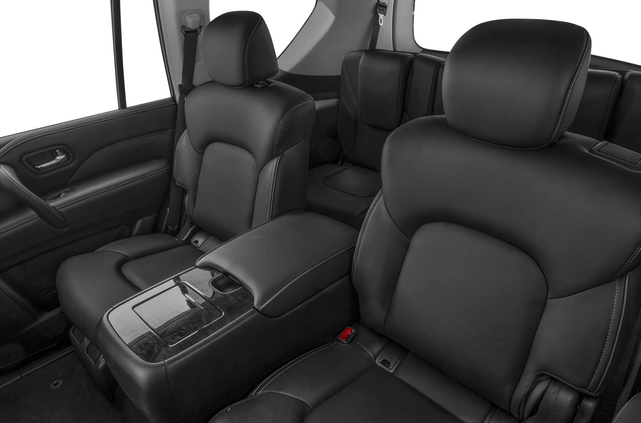 Luxury rear leather seats with center armrest