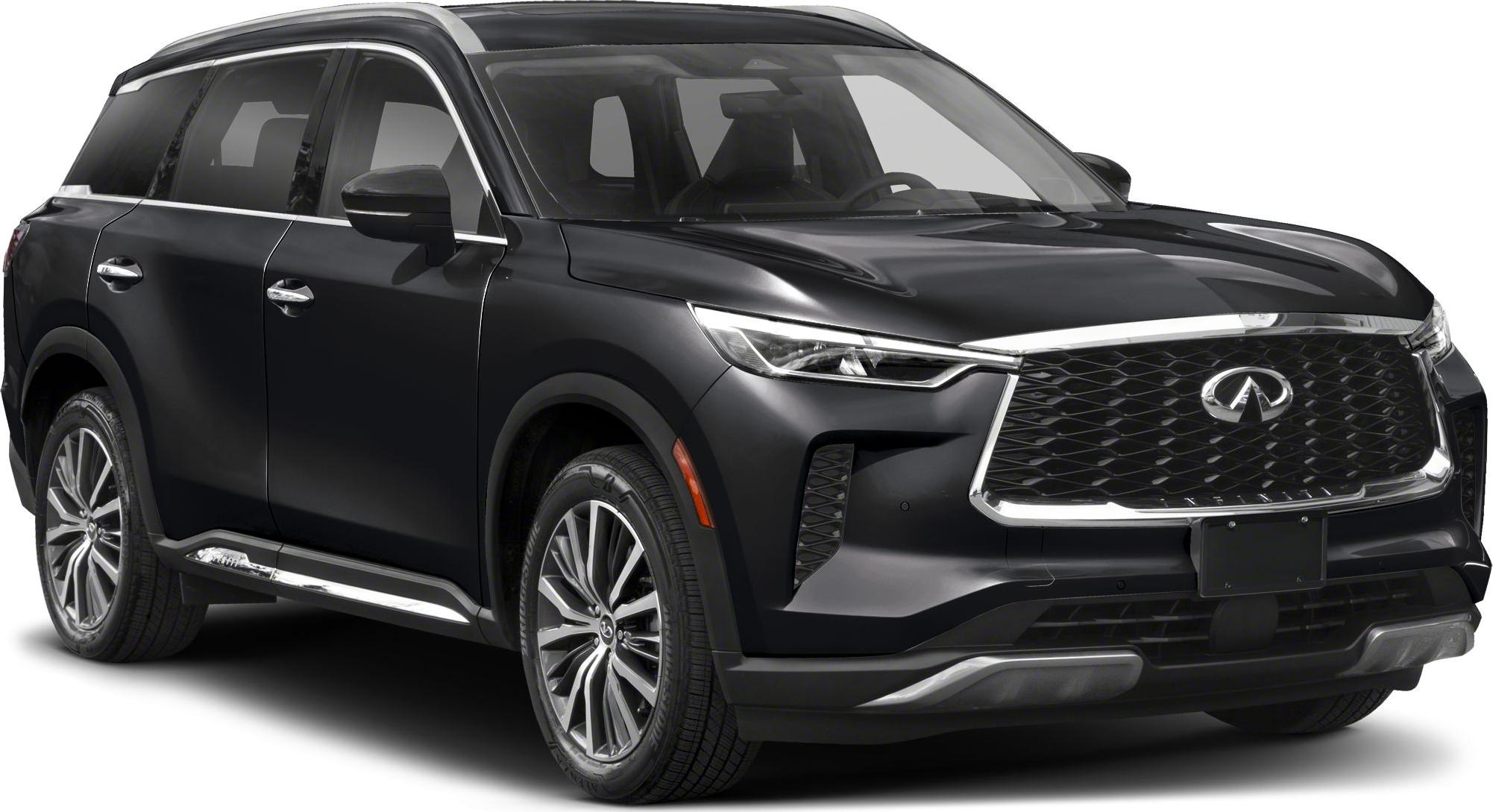 Black SUV front with large chrome grille and LED headlights
