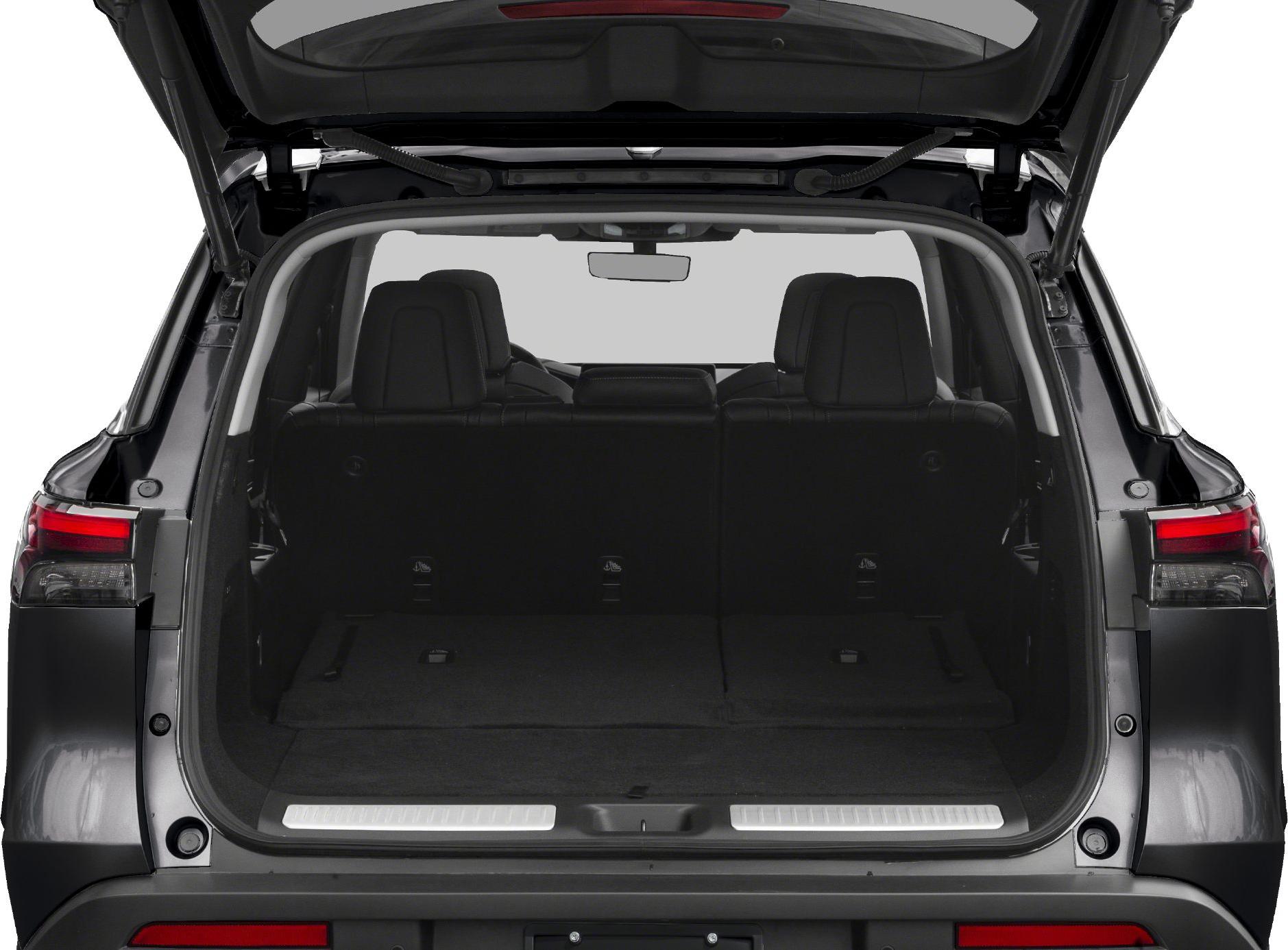 Spacious open rear cargo area with split-folding rear seats.