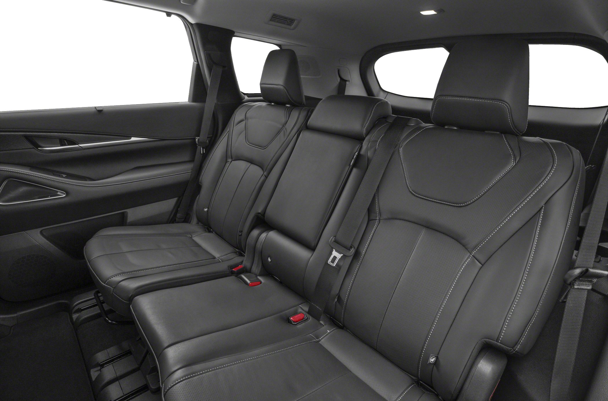 Premium rear leather seats with detailed stitching and headrests.