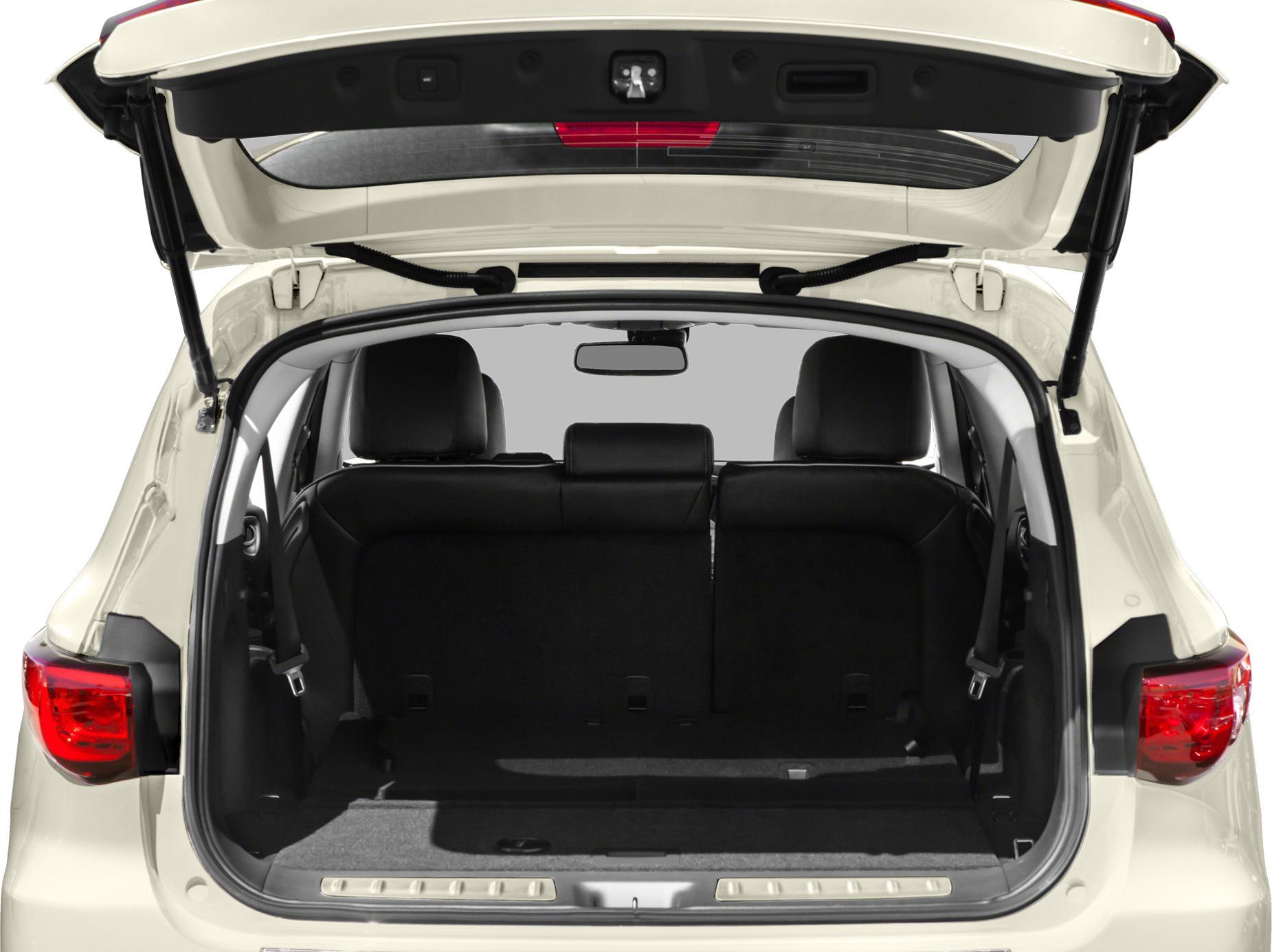Rear cargo area and seating with open tailgate