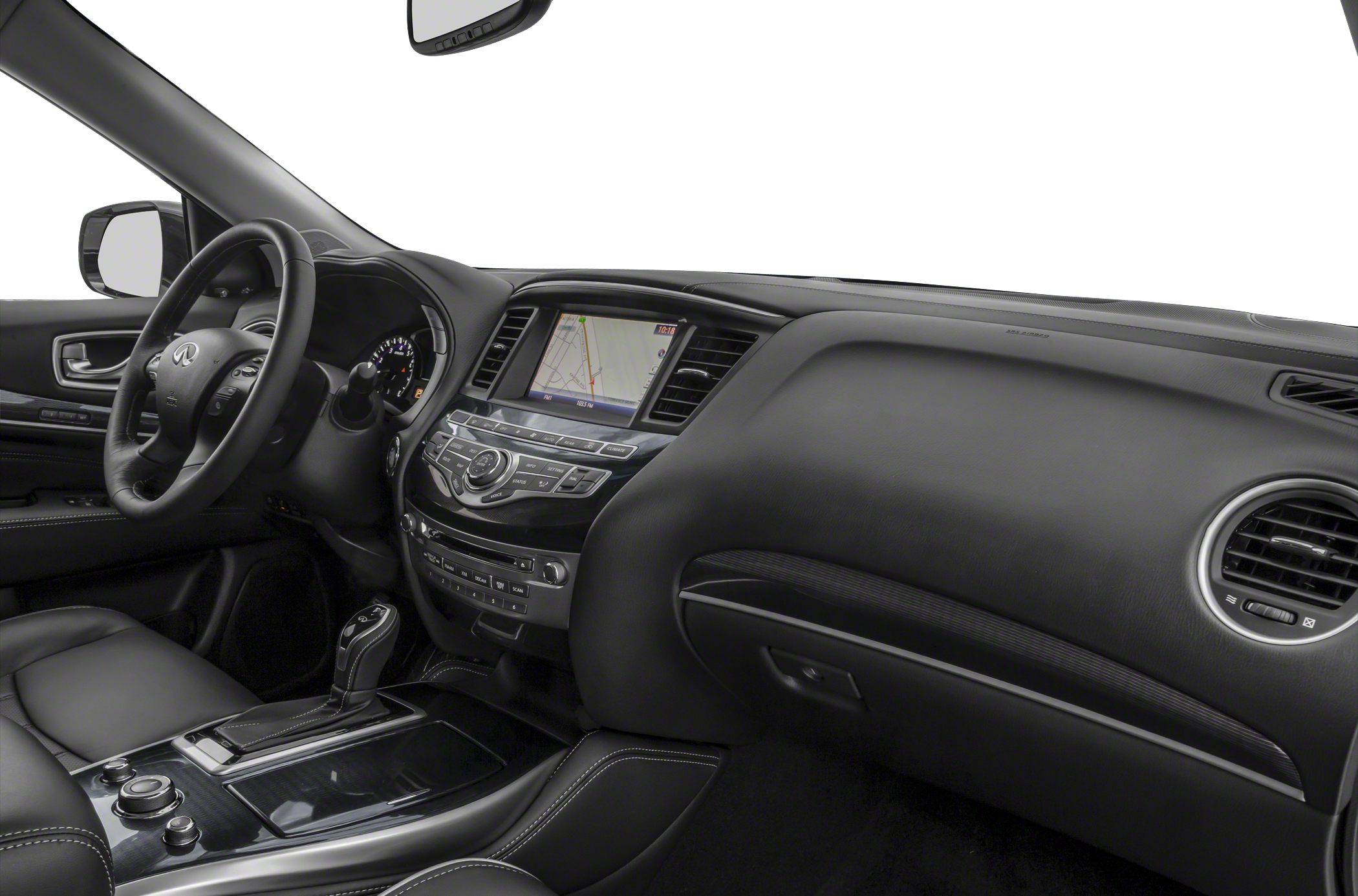Modern dashboard with navigation screen and center console controls