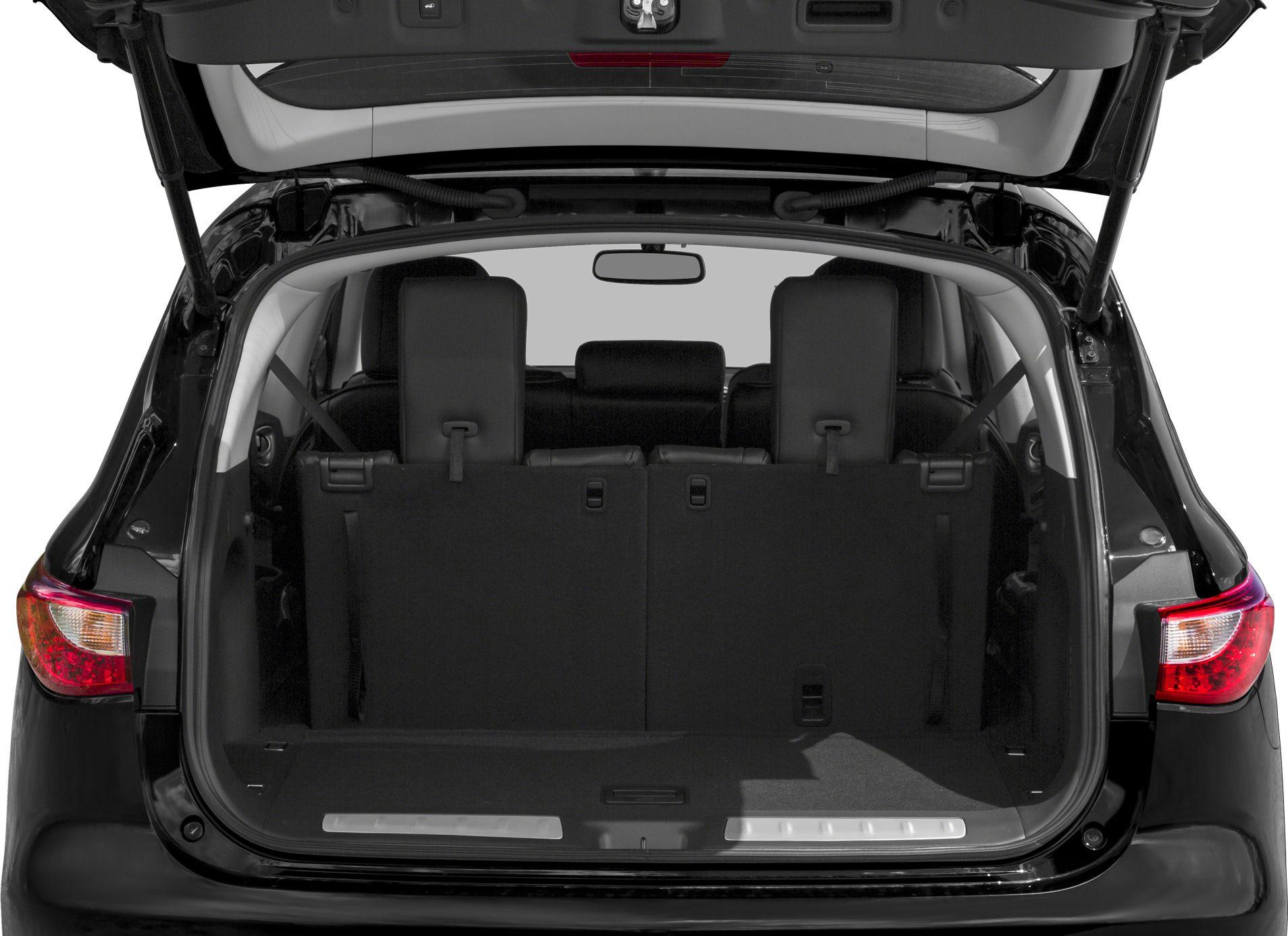Open rear hatch with visible cargo space and rear seats