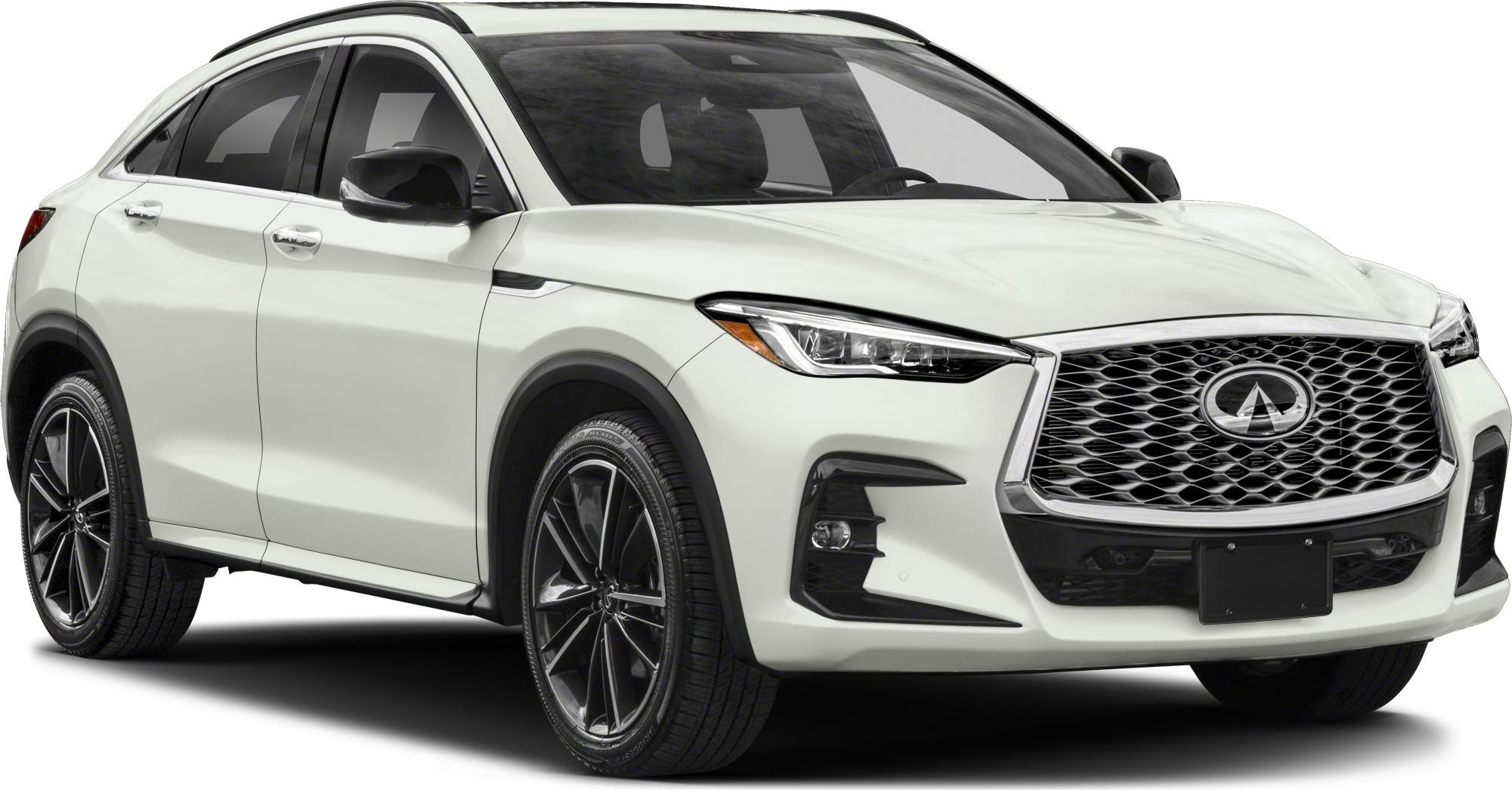 White luxury SUV with large front grille and LED headlights