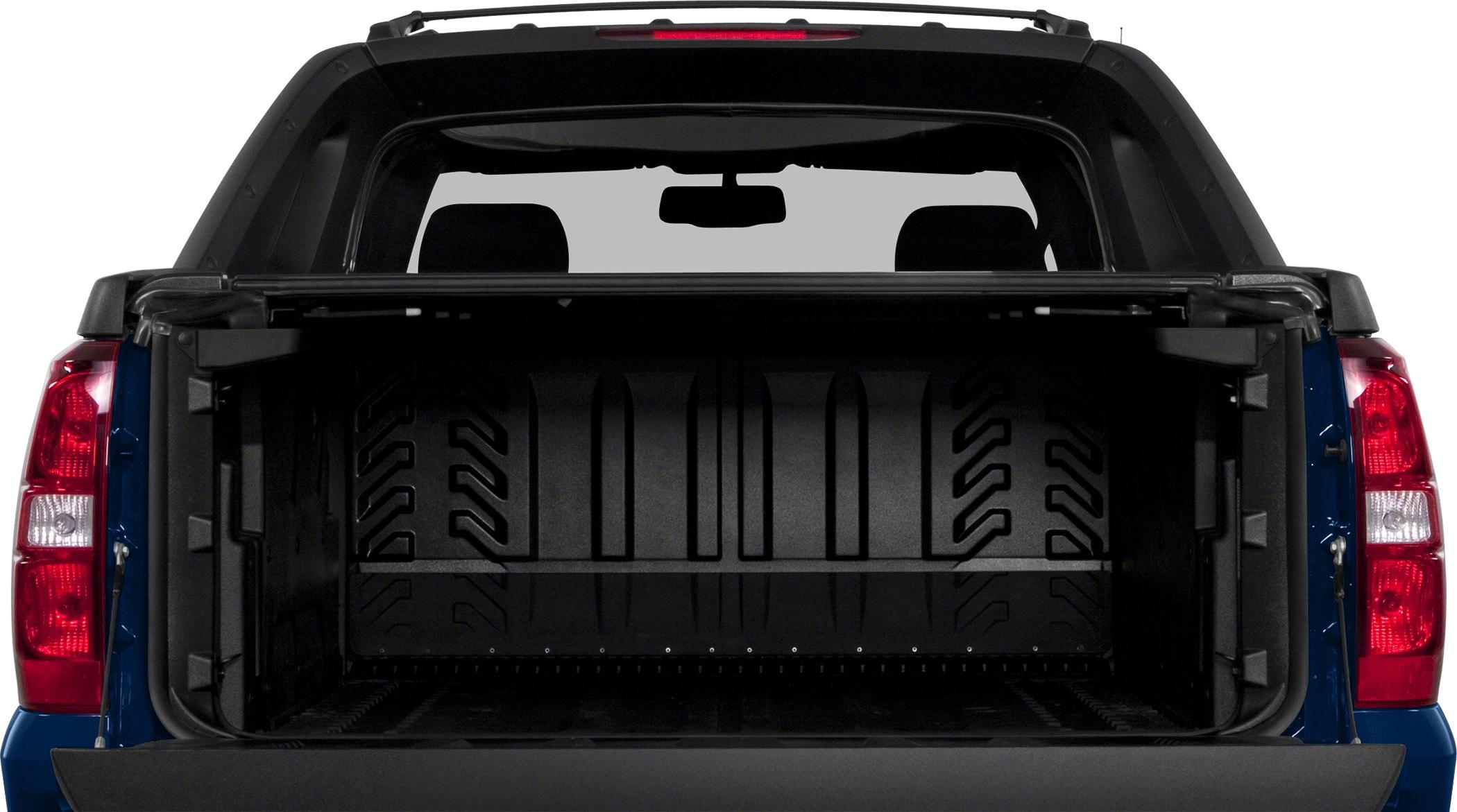 Open truck bed with tailgate and rear window visible