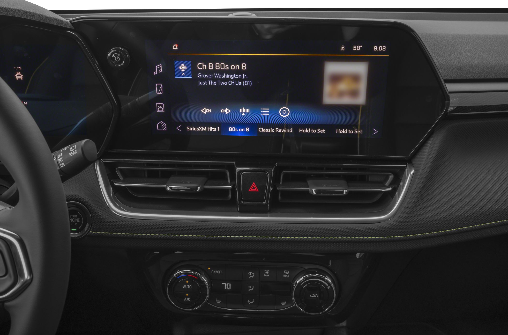 Touchscreen infotainment and dual climate control knobs