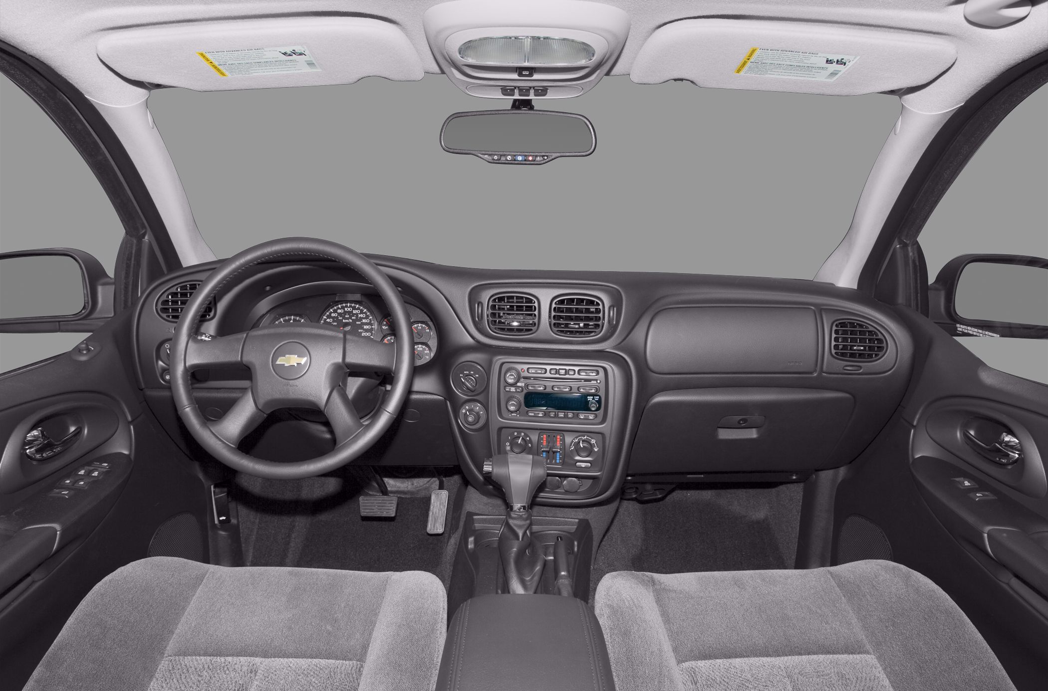 Dashboard and steering wheel with center console controls