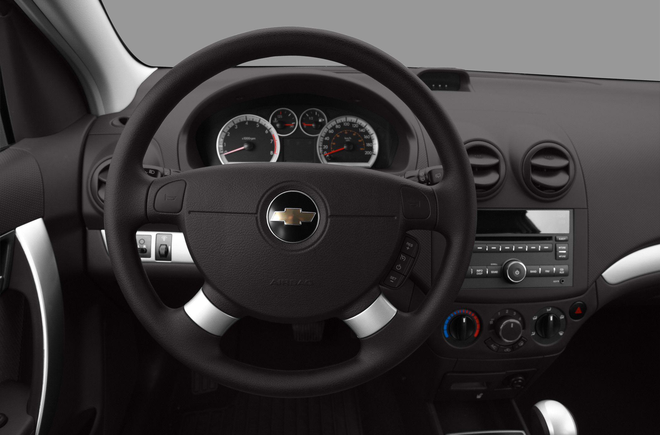 Dashboard with instrument cluster and multi-function steering wheel