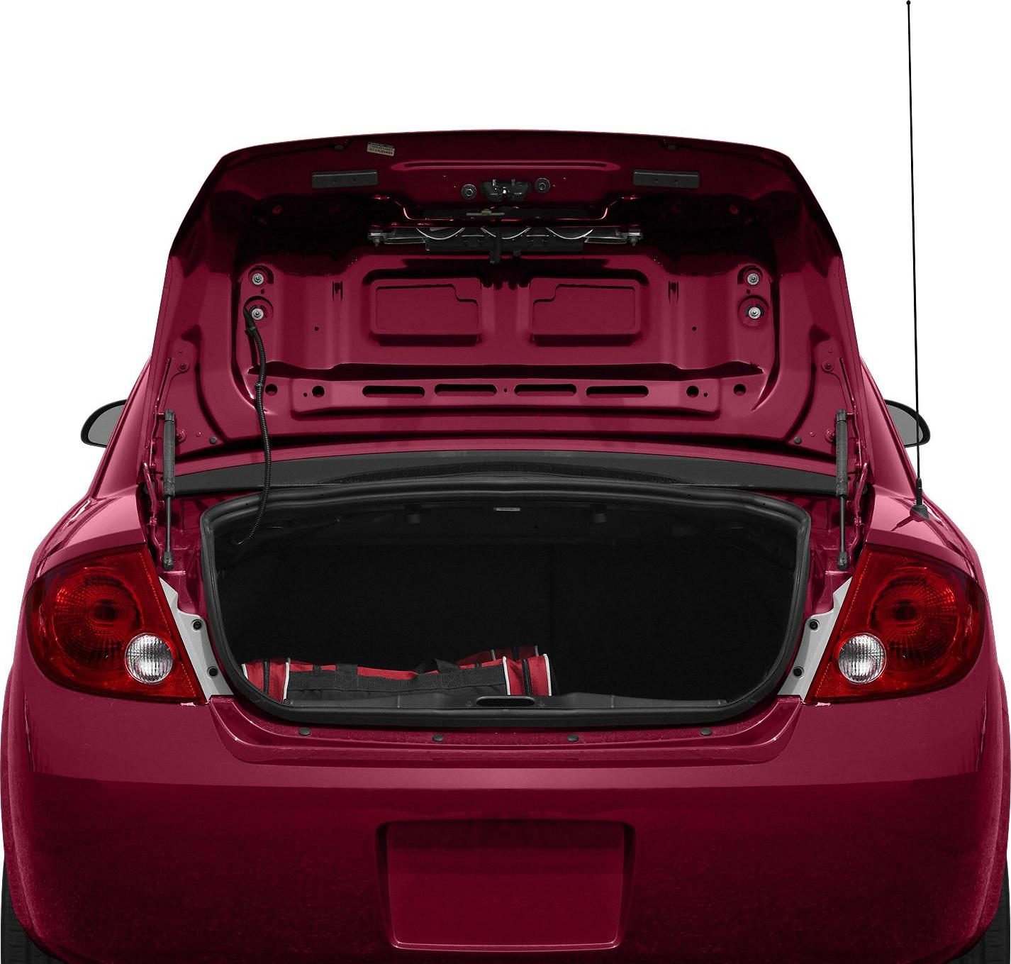 Open trunk with visible cargo area and rear tail lights