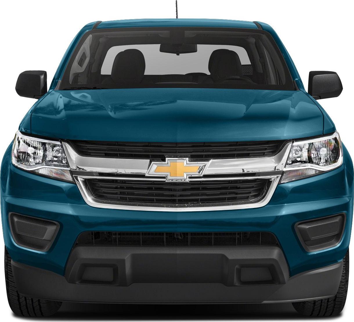 Front view showing grill, headlights, and bumper of midsize pickup