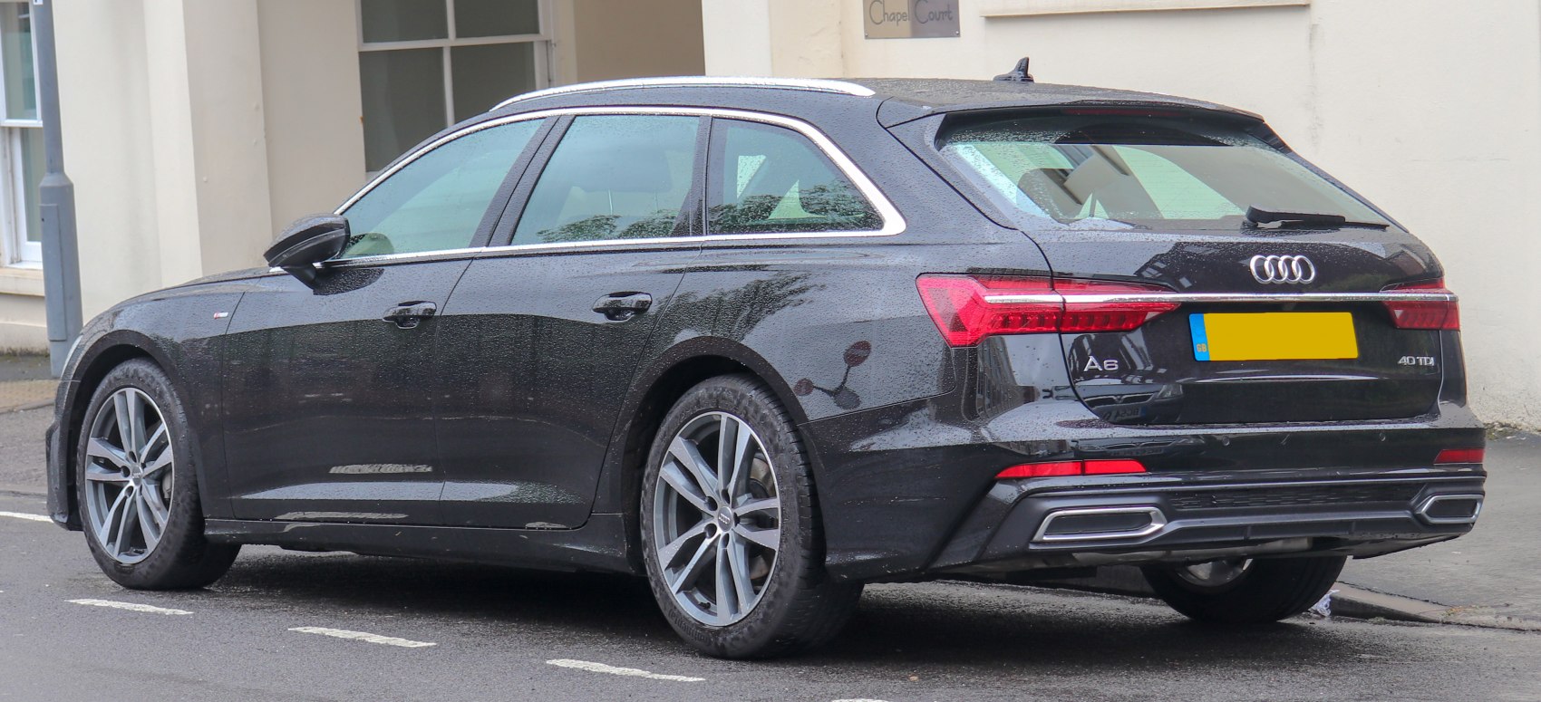 Rear and side profile with distinctive rear lights and alloy wheels