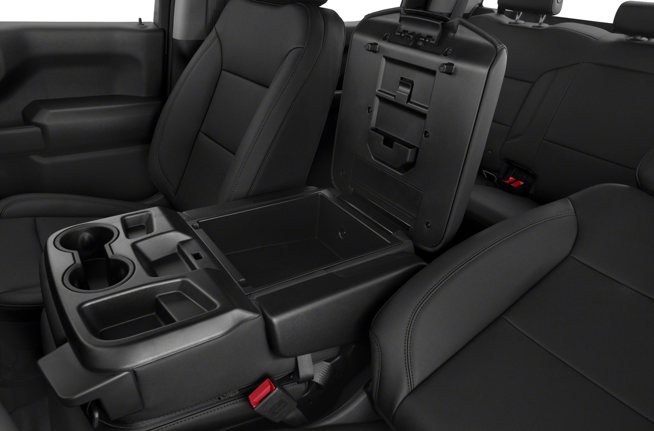 Center console with cup holders and storage compartment