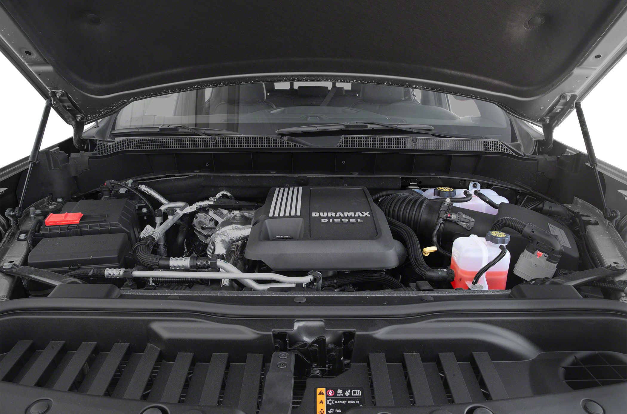 Duramax diesel engine under truck hood