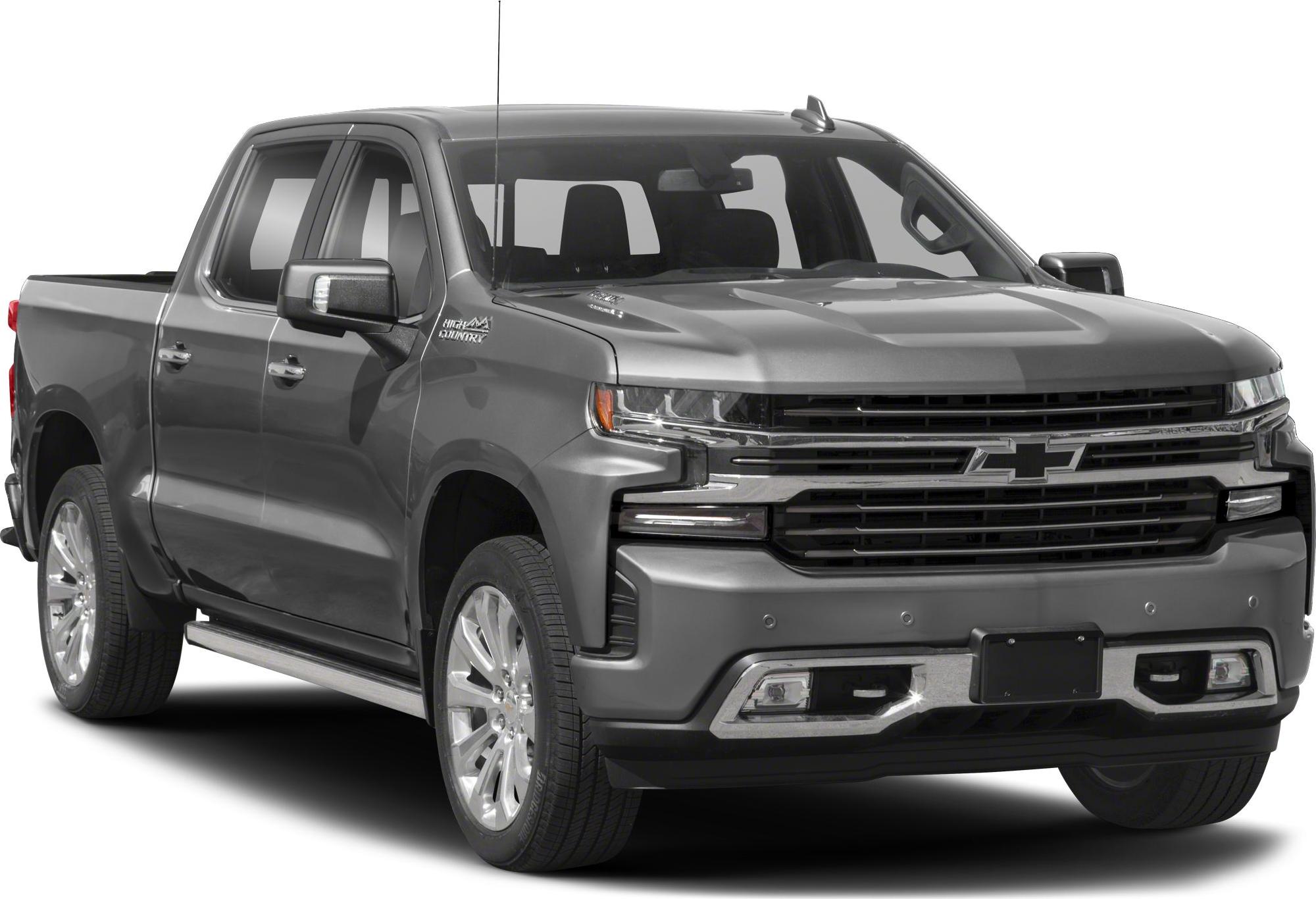 Front three-quarter view of full-size pickup with crew cab and short box
