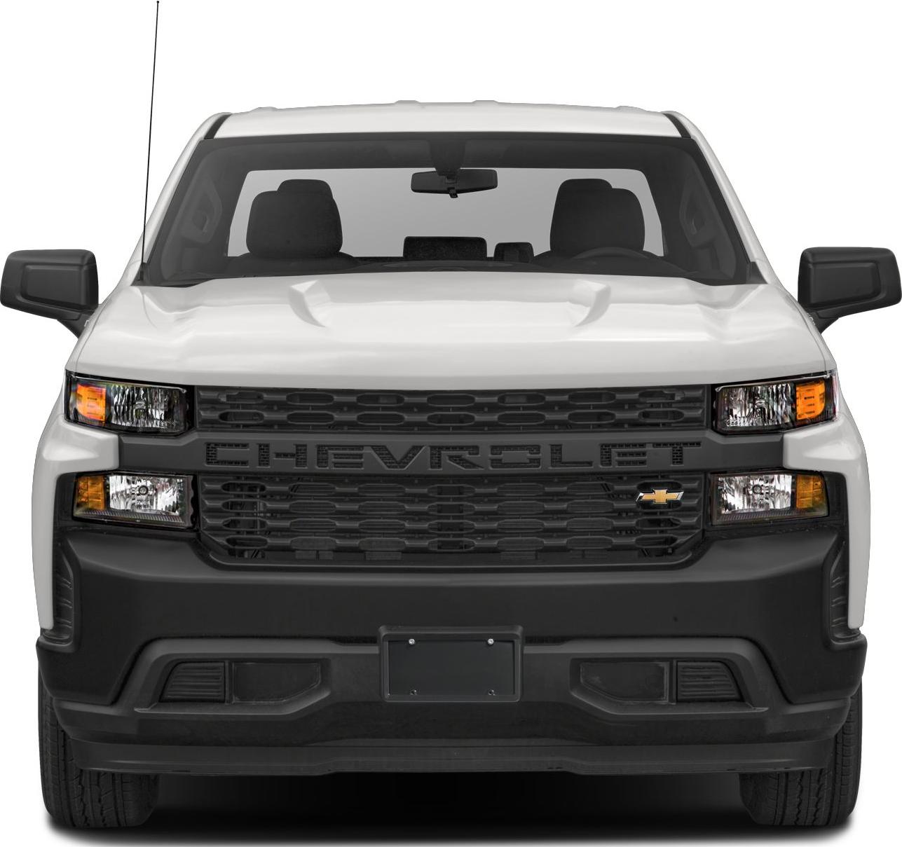 Front view of truck with black grille and dual headlights