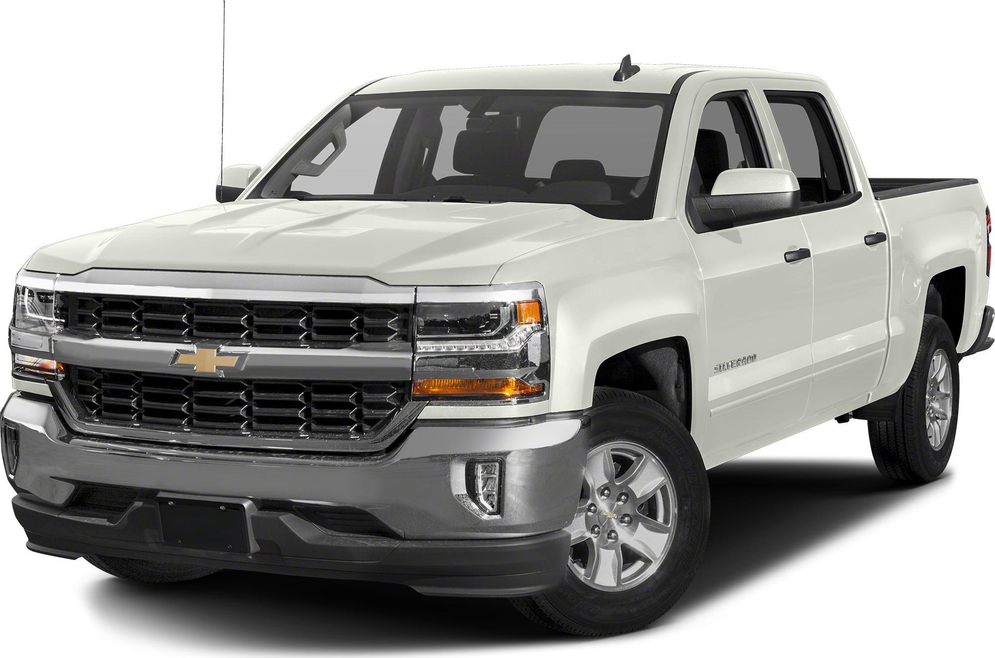 Front view of a pickup truck with crew cab and short box