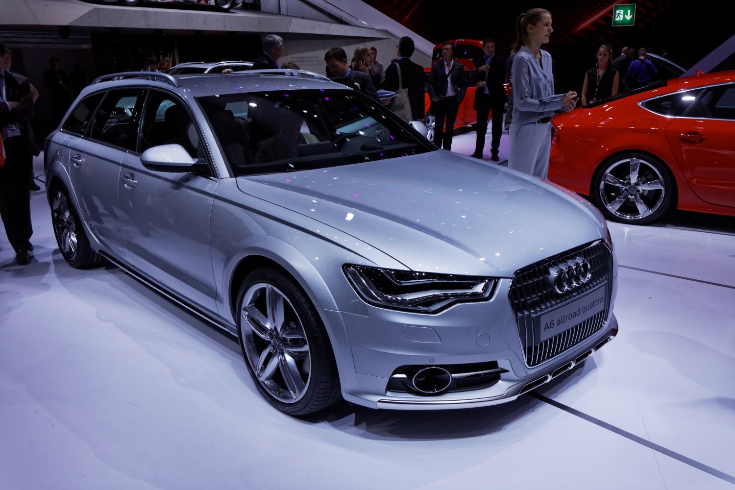 Silver station wagon with LED headlights and sporty alloy wheels