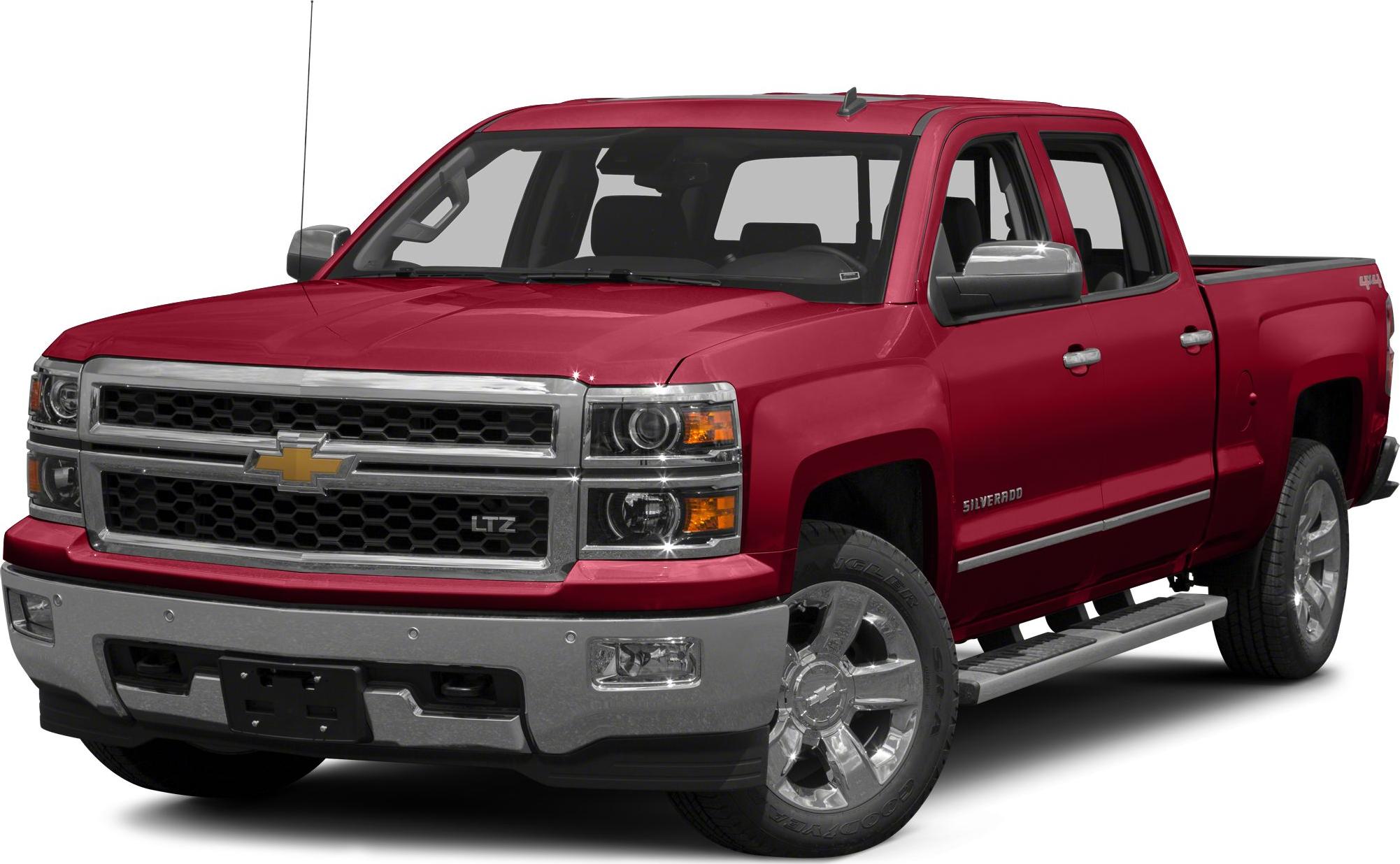 Red pickup with chrome grille and running boards