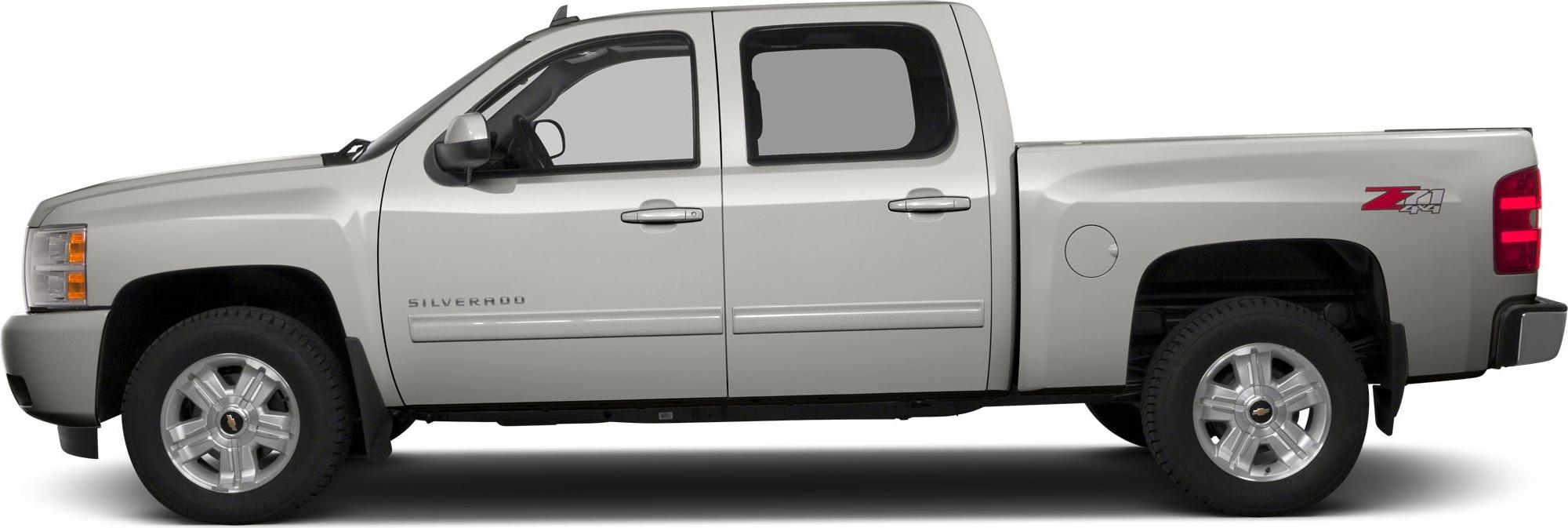 Side profile of crew cab pickup with standard bed and Z71 4x4 decal