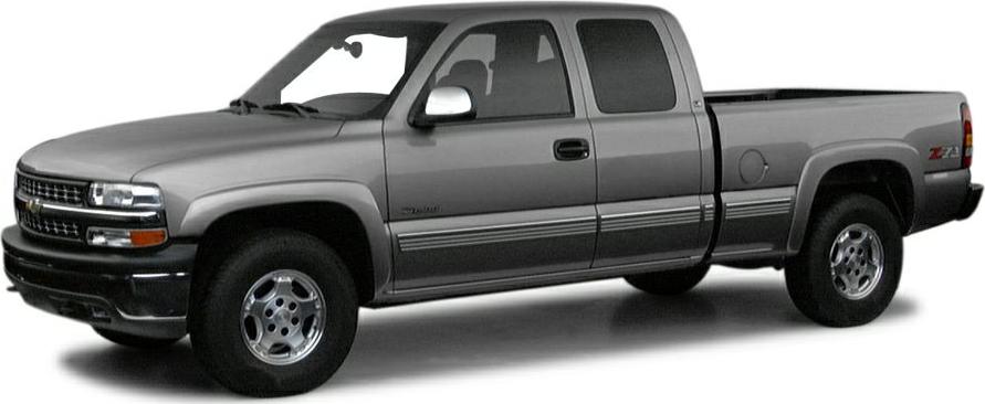 Extended pickup truck with four doors and chrome wheels in side profile.