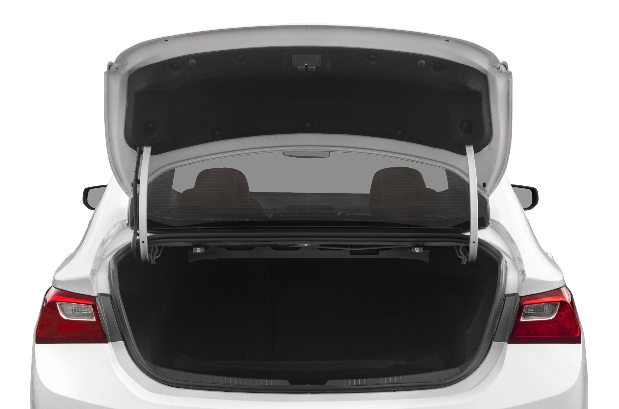 Open trunk interior with spacious cargo area and rear seats visible