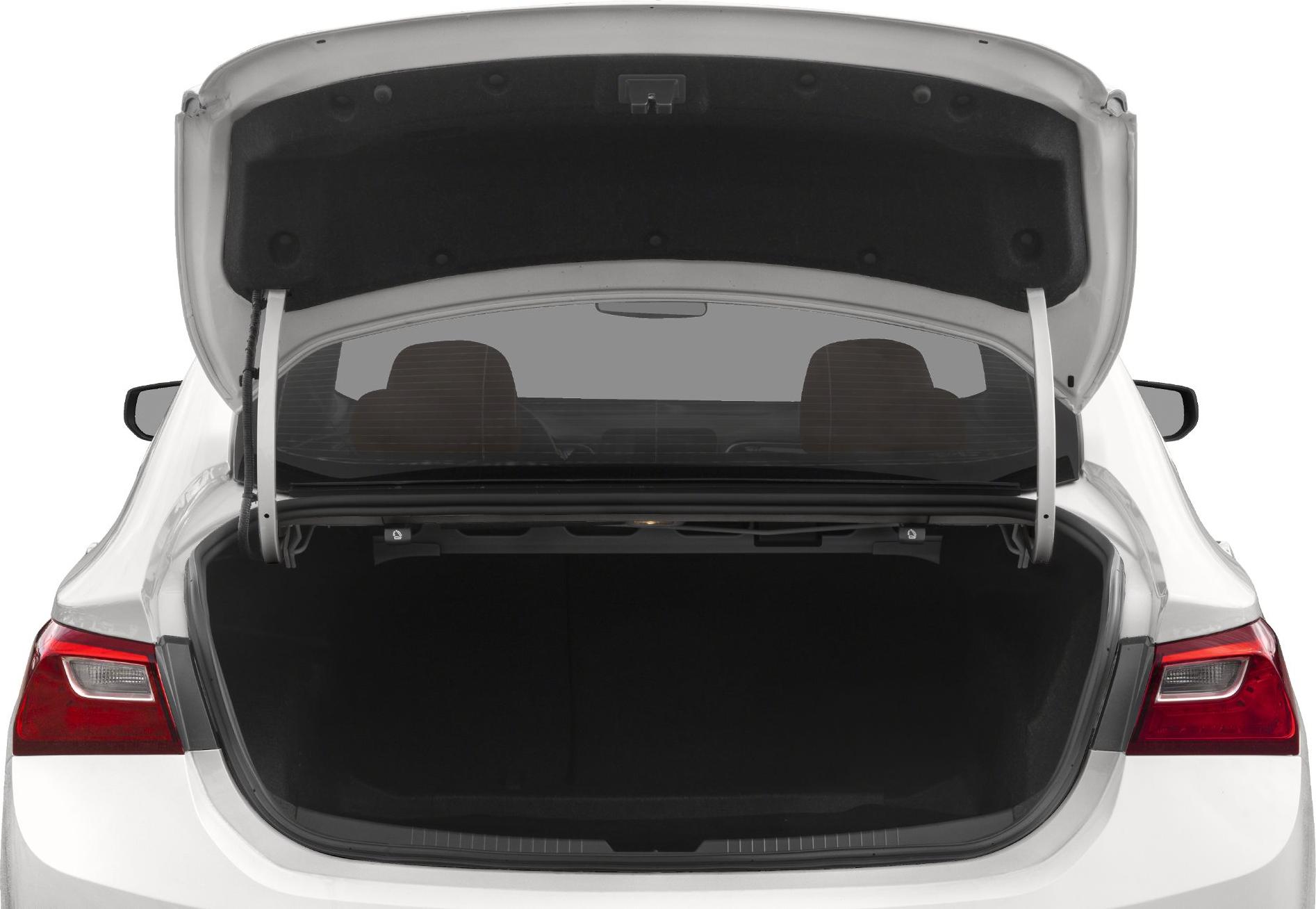 Open trunk and rear section of a mid-size sedan