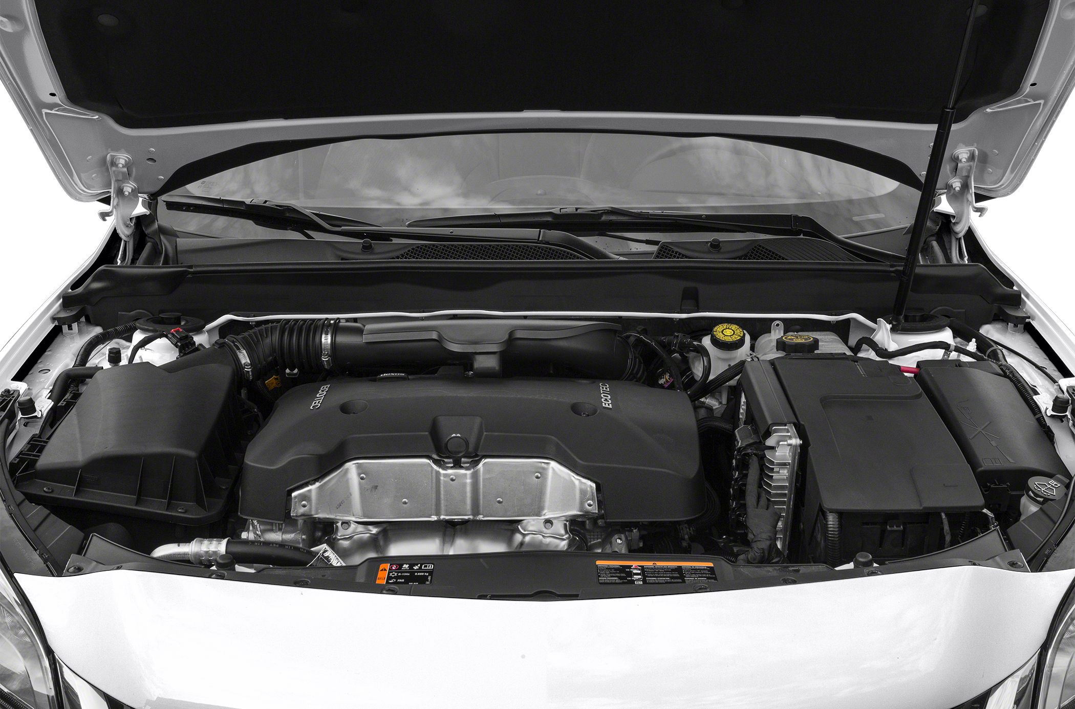 Clean engine bay with Ecotec engine cover and components layout