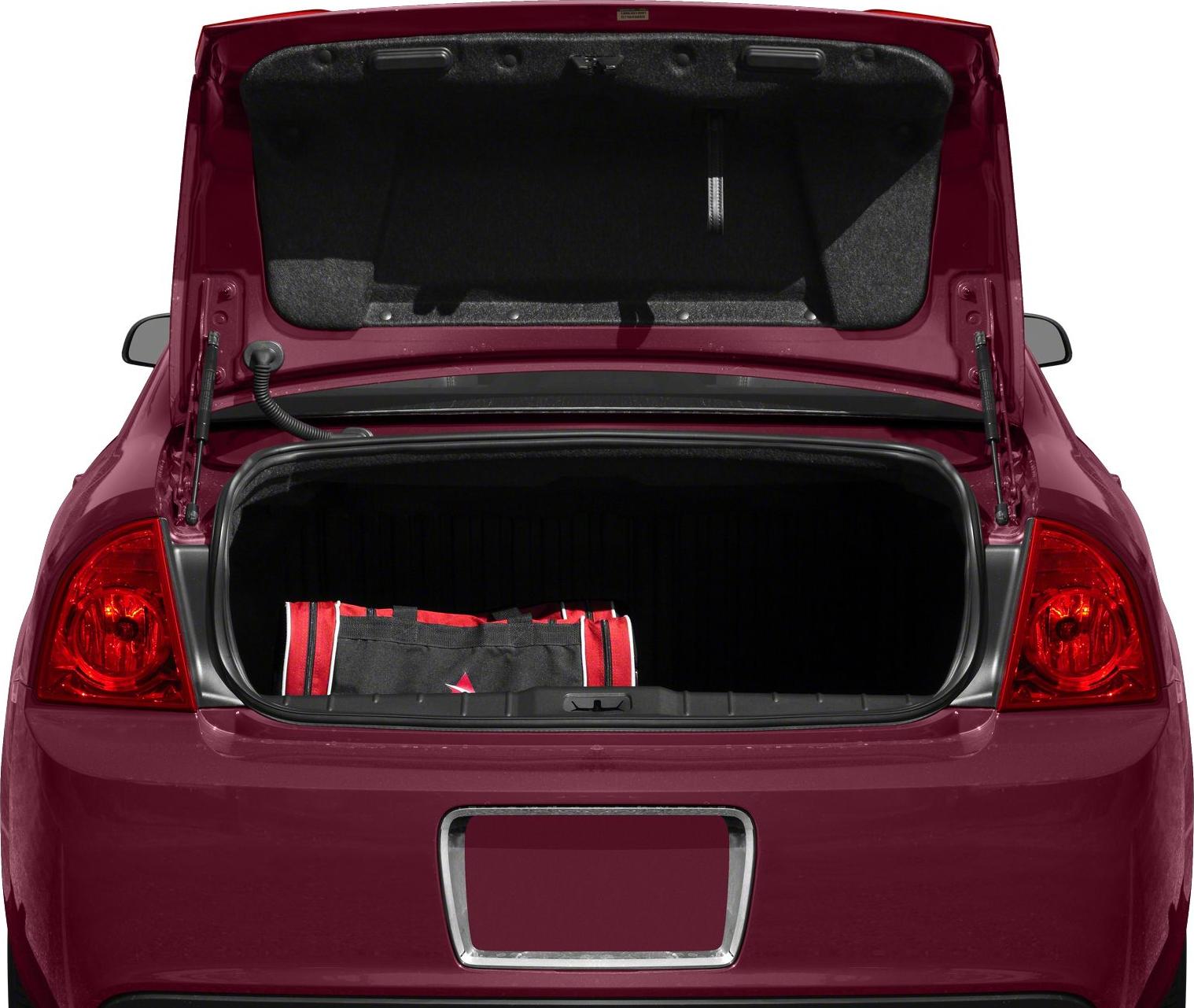 Open rear trunk with visible cargo bag