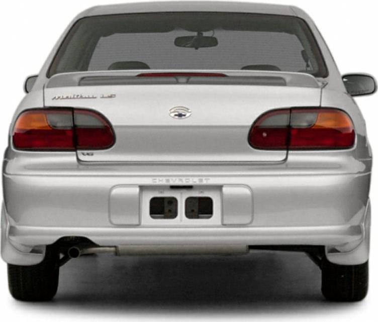 Rear view of mid-90s sedan with distinct tail lights and rear spoiler