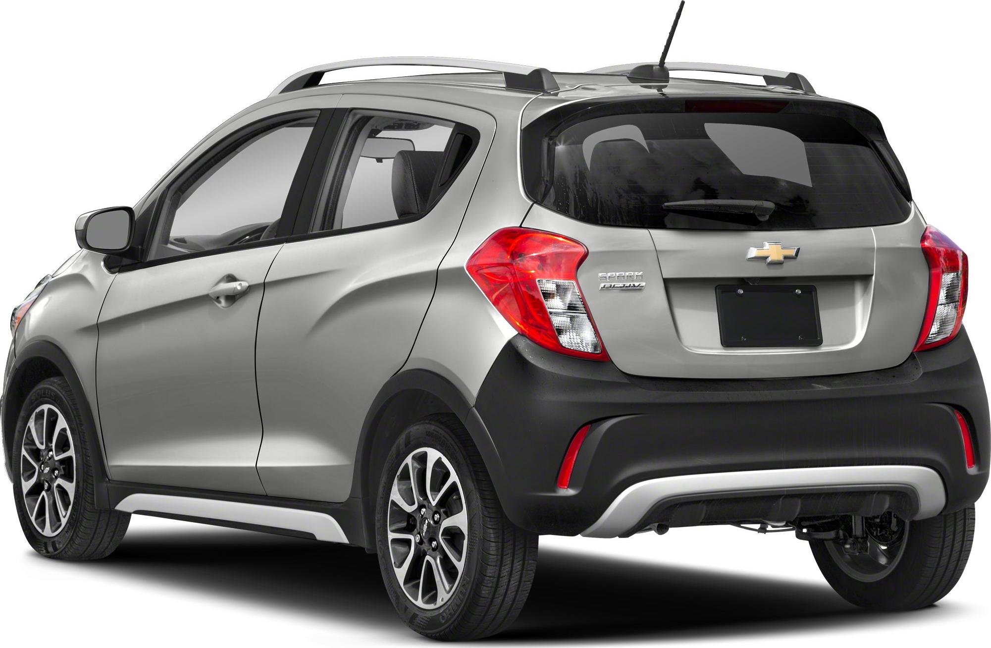 Rear view of compact hatchback with roof rails and alloy wheels