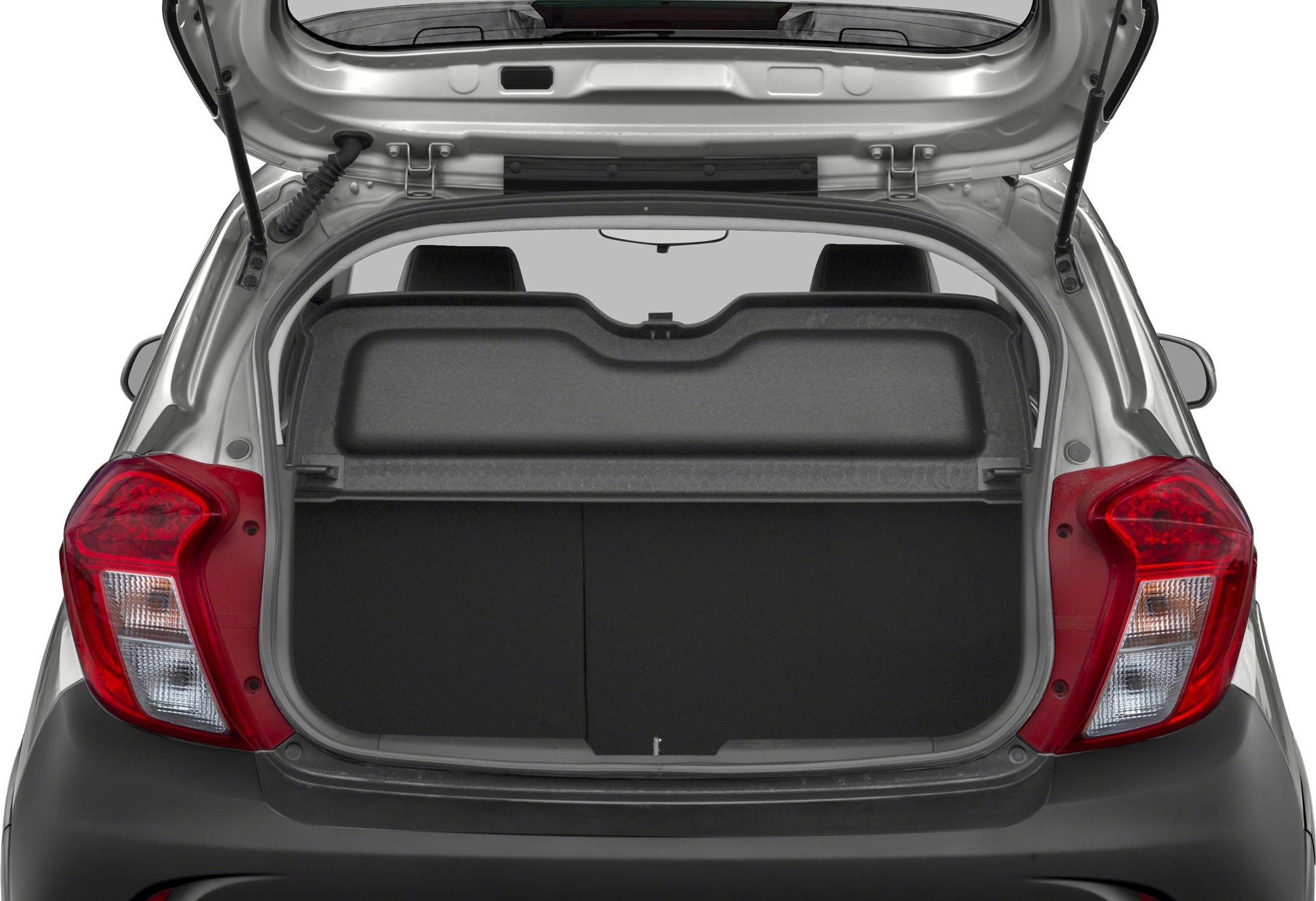 Open rear trunk space with visible hatchback tailgate and taillights.