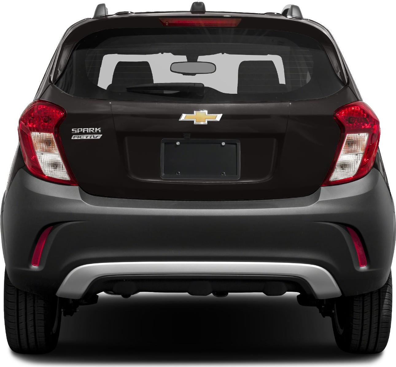 Rear view of compact hatchback with distinct taillights and bumper
