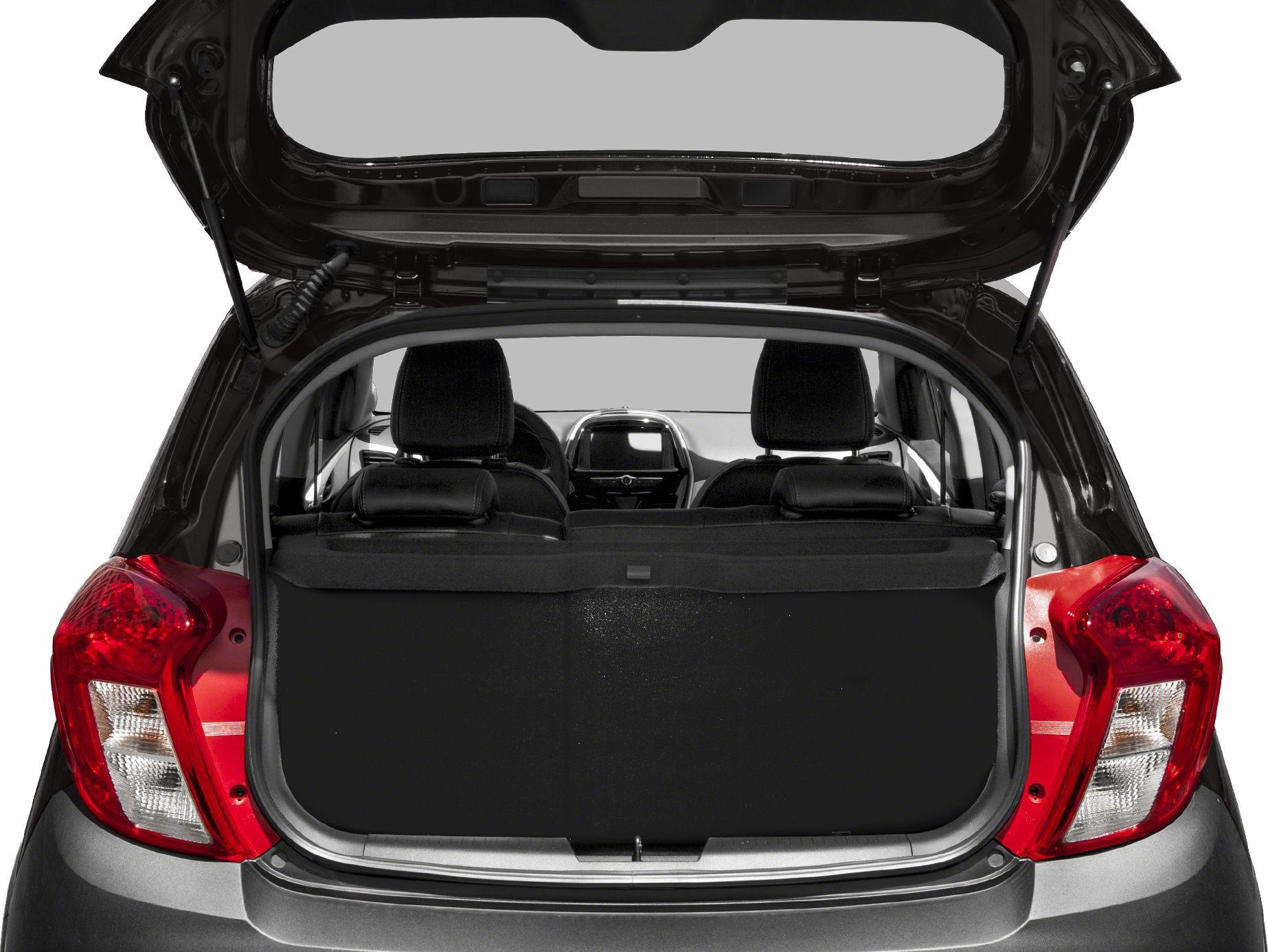 Open trunk and interior view of a compact hatchback