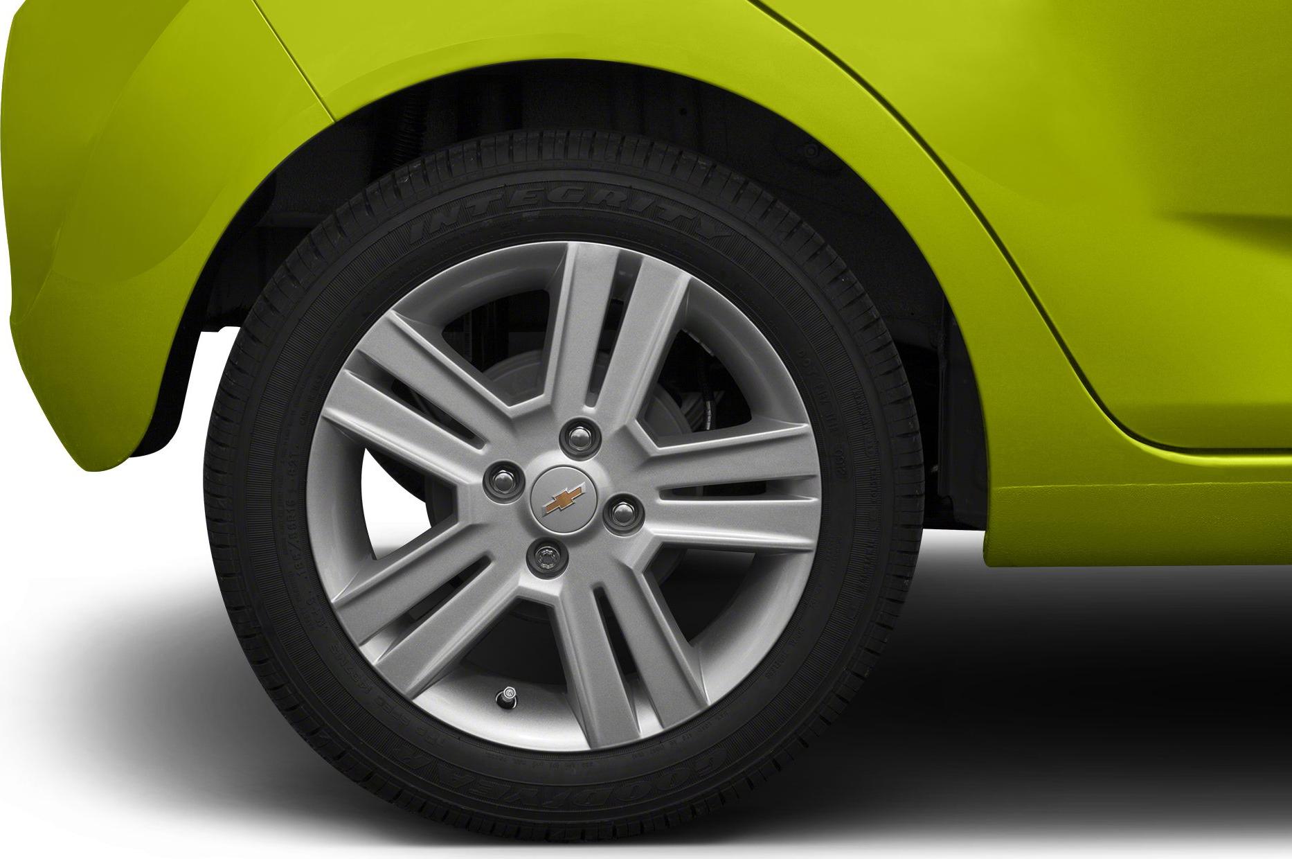 Close-up of alloy wheel and tire on a compact vehicle