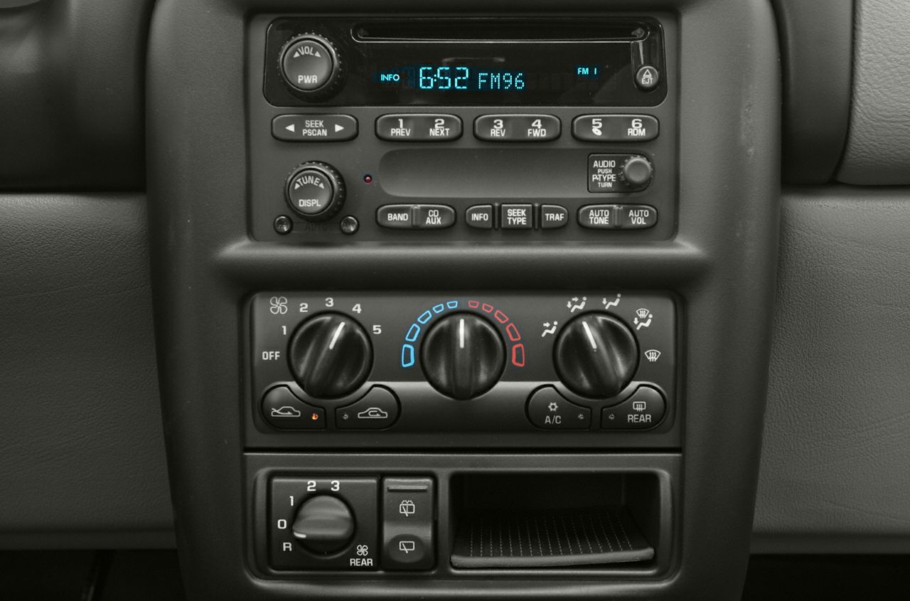Dashboard control panel with radio and climate settings knobs