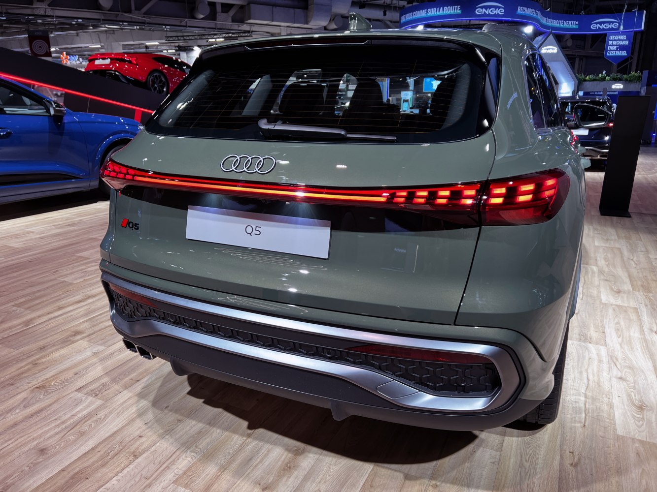 Rear design and LED tail lights of a modern SUV