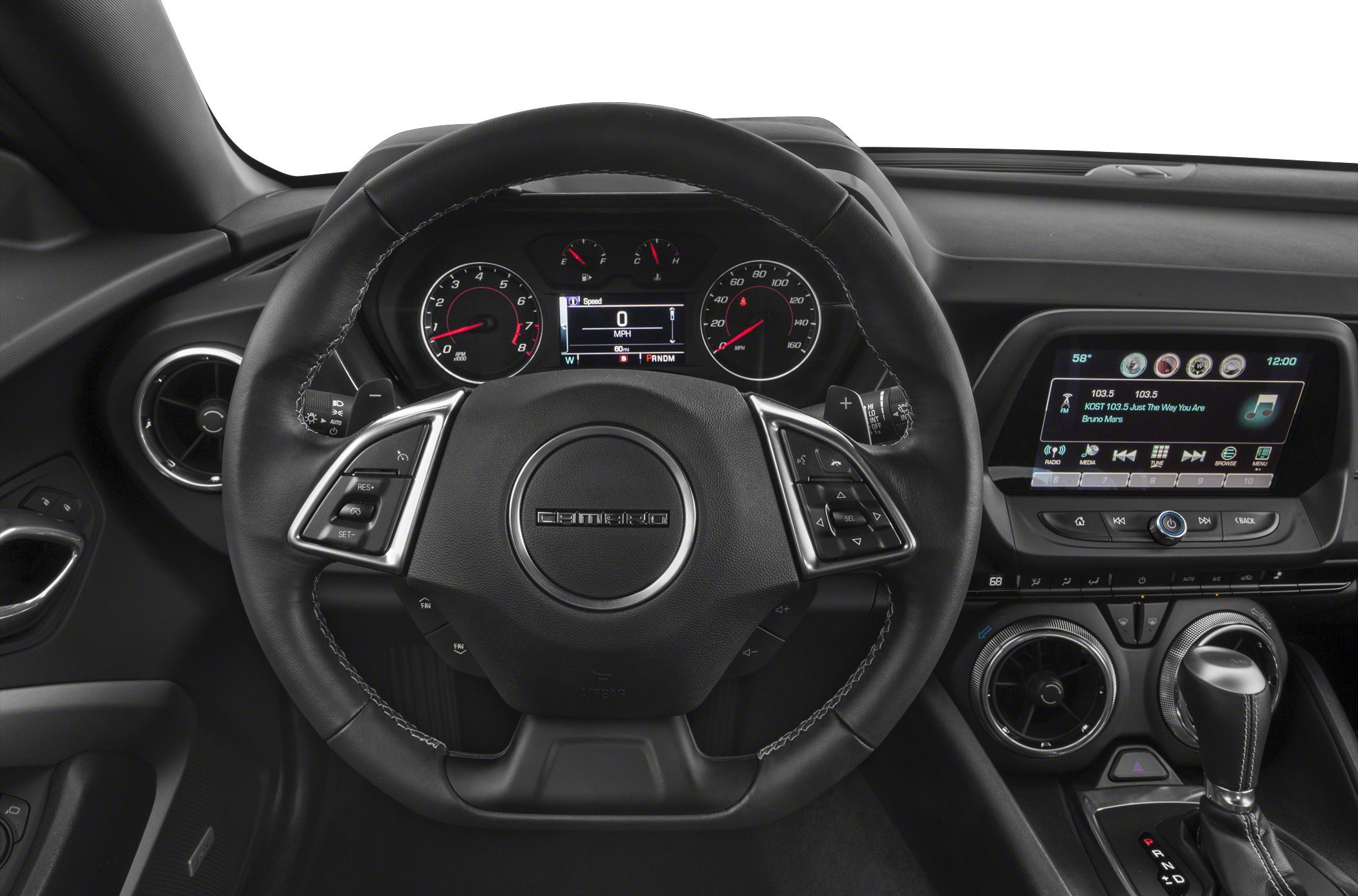 Steering wheel with instrument cluster and infotainment display