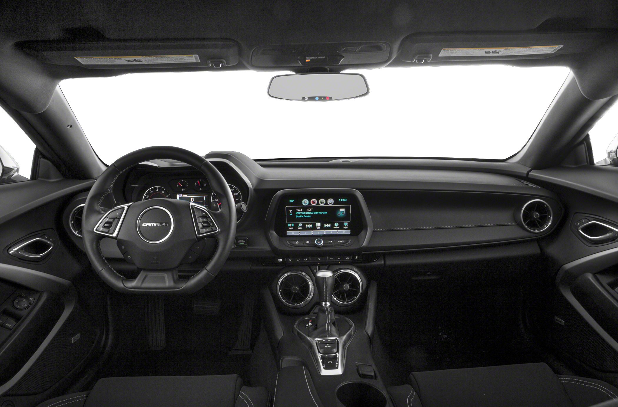 Modern dashboard with digital display and multifunction steering wheel