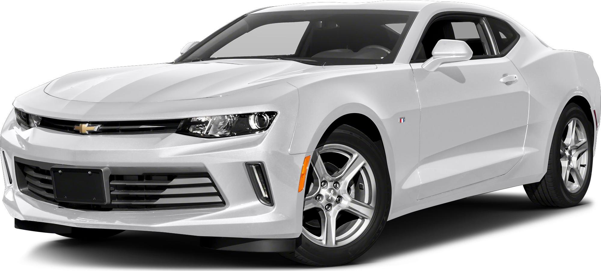 Front fascia and side profile of a white muscle car with sporty design