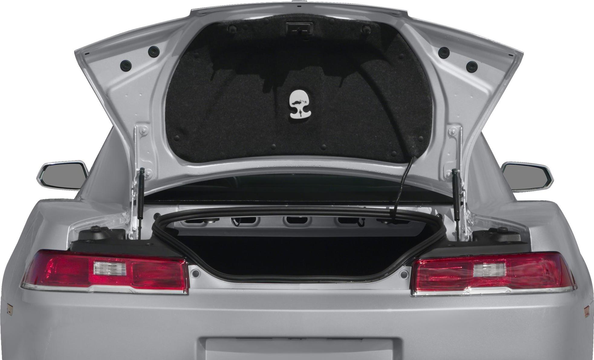 Open trunk and rear light view of a modern sports coupe