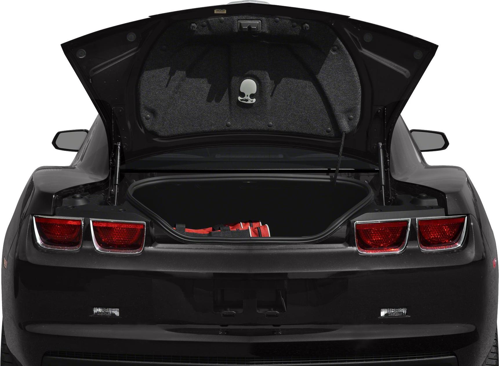 Rear view with open trunk and taillights