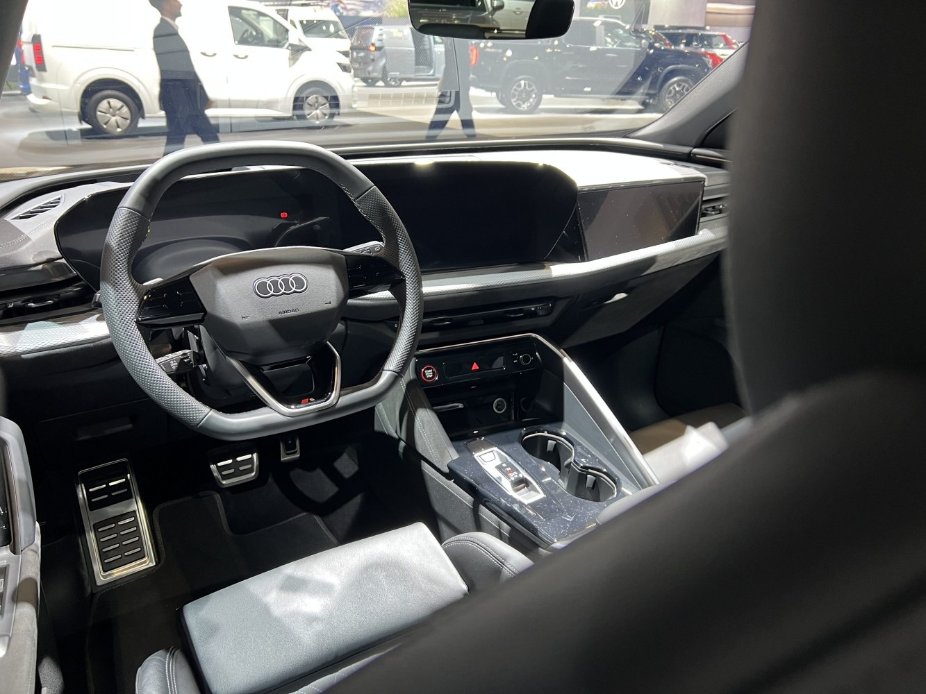 Digital dashboard and multifunction steering wheel in modern SUV interior