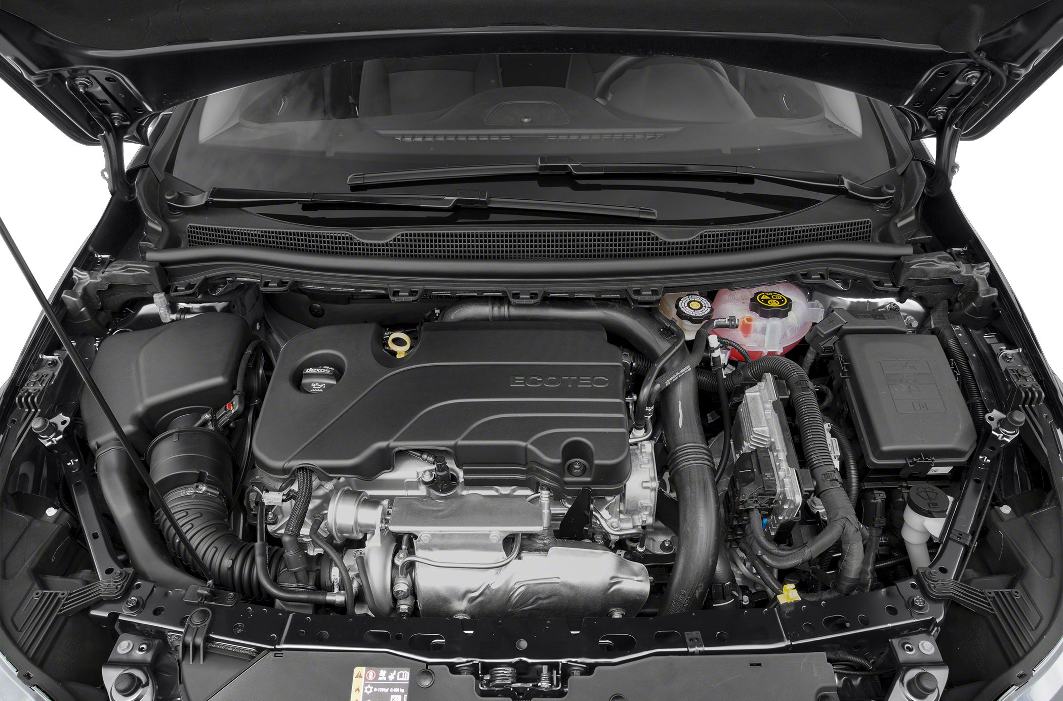 Detailed engine bay with Ecotec engine and components