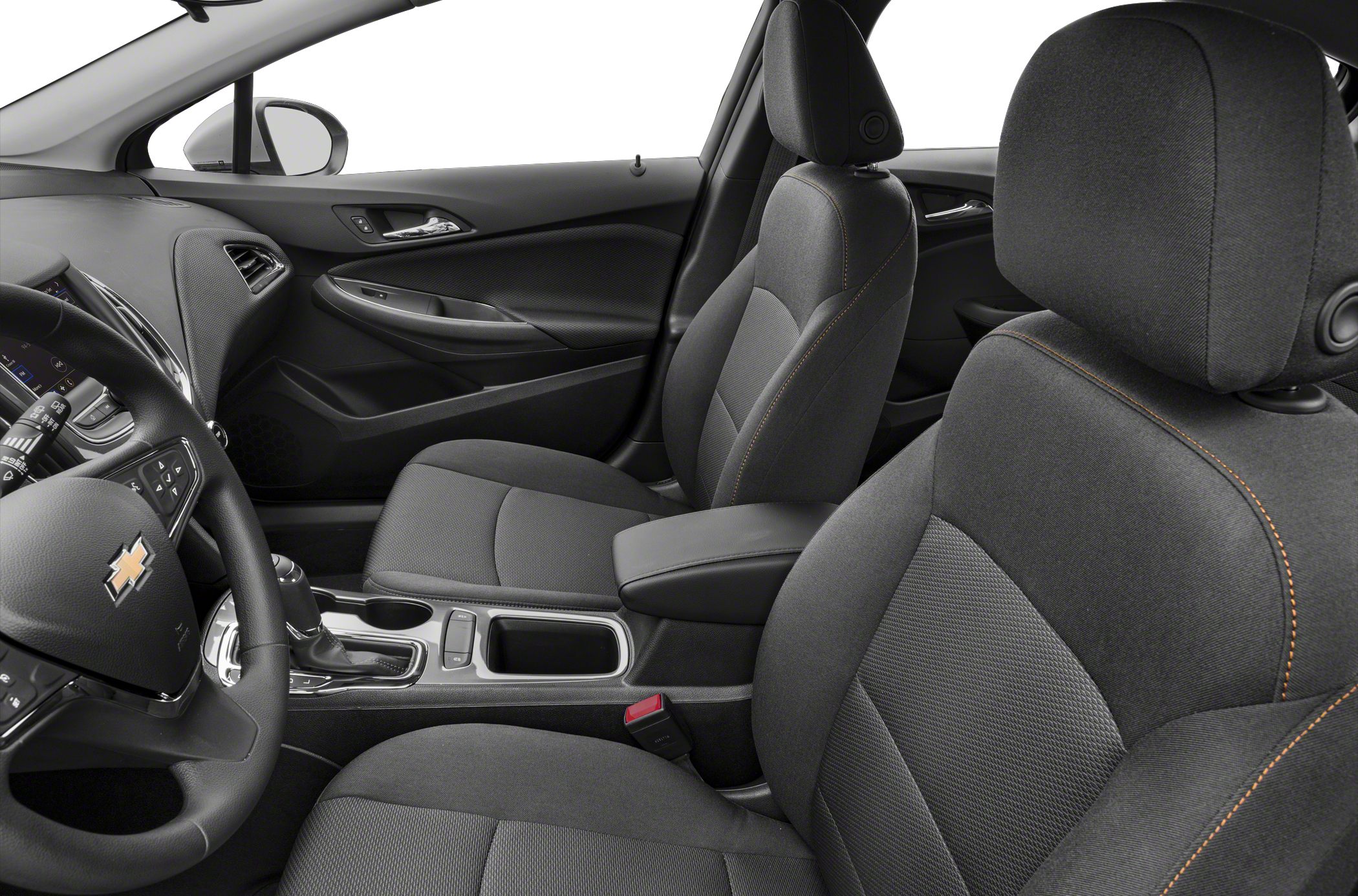 Cloth front seats and dashboard with center console