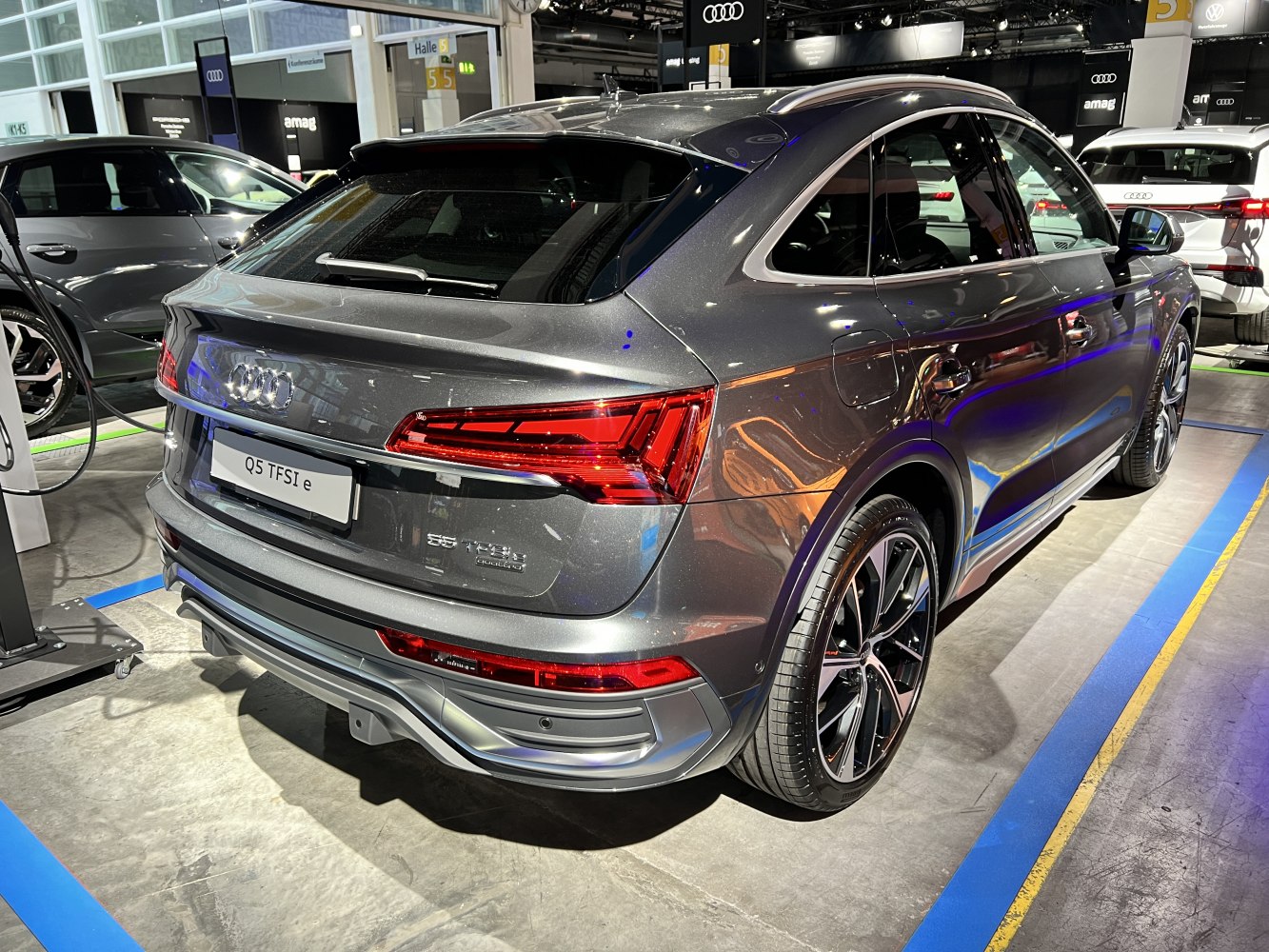 Rear exterior and alloy wheels of mid-size SUV with sleek taillight design