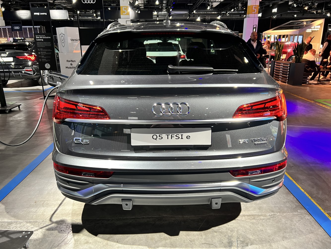 Rear view of SUV with TFSI e badge and LED taillights
