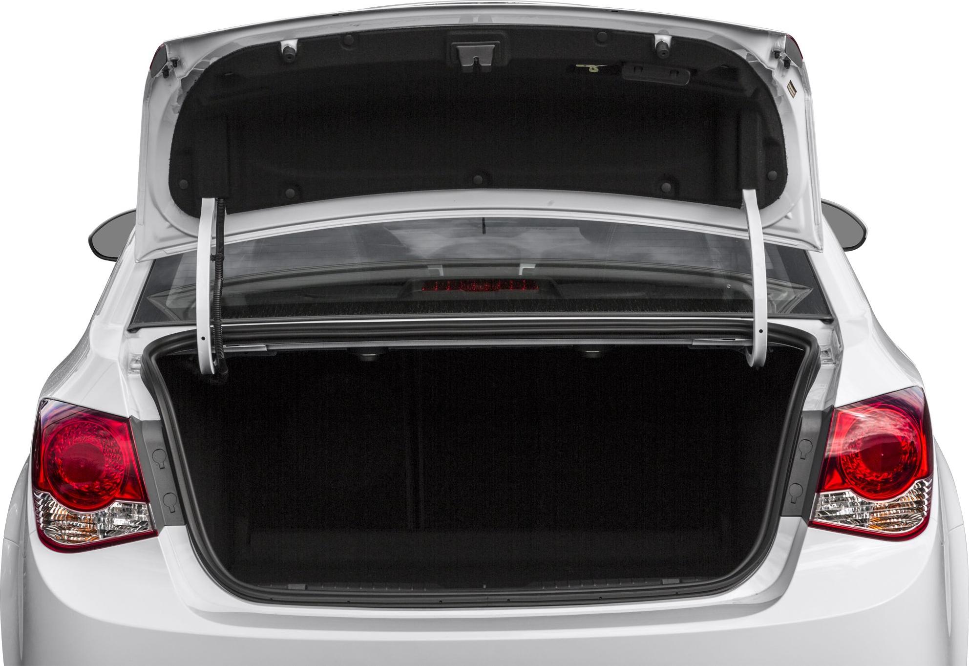 Open trunk rear view with spacious cargo area and taillights