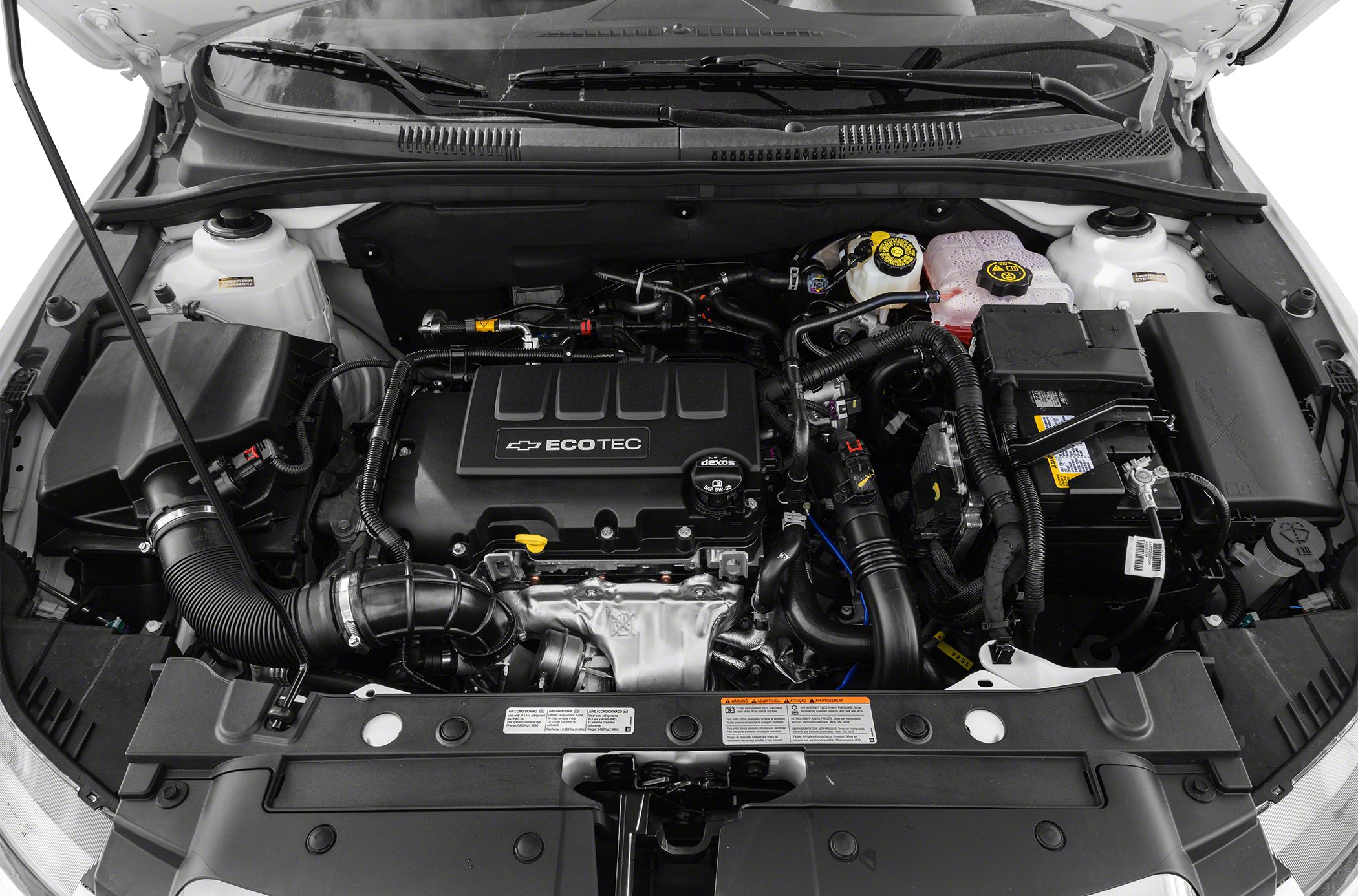 Ecotec engine layout in 2013 facelift compact sedan engine bay